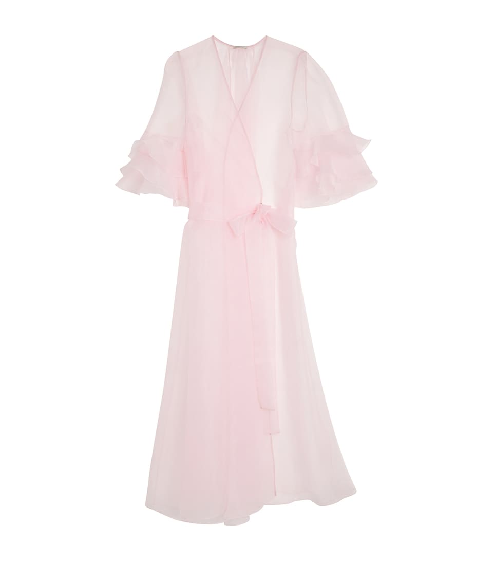 Silk Ruffle Long Robe