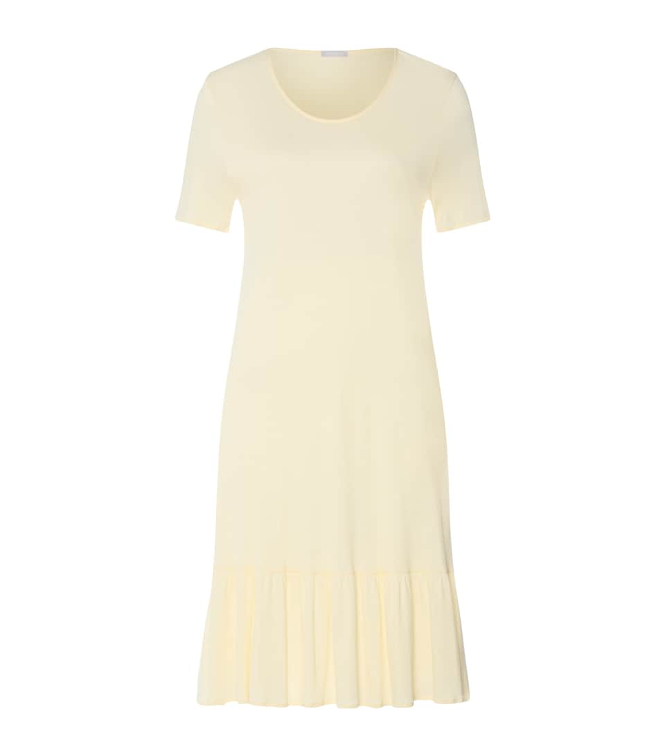 Hanro Womens Ruffle-Trim Isabella Nightdress Lemon Cake