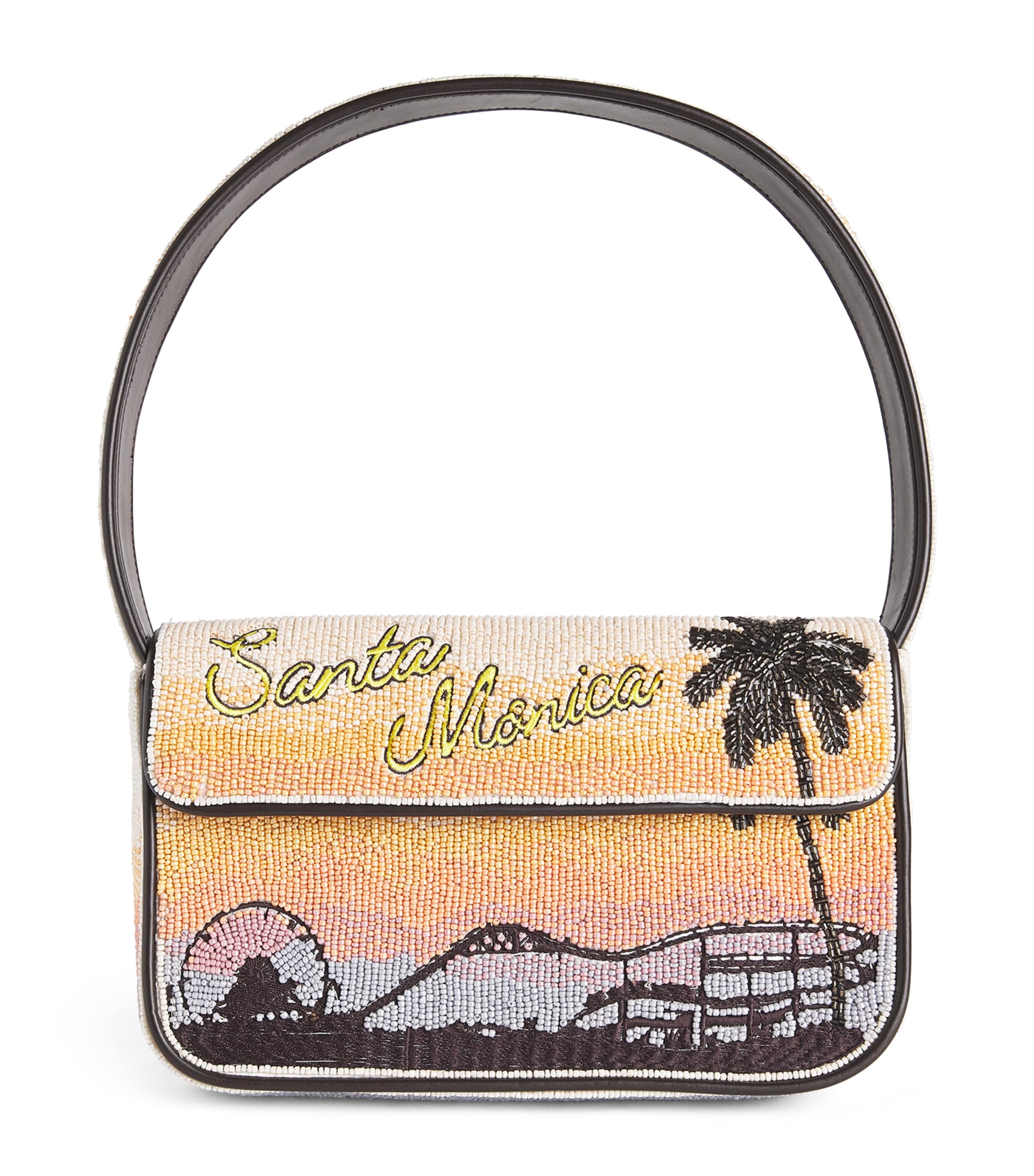 STAUD Beaded Postcard Tommy Shoulder Bag Smsn Snta Mnica Snst