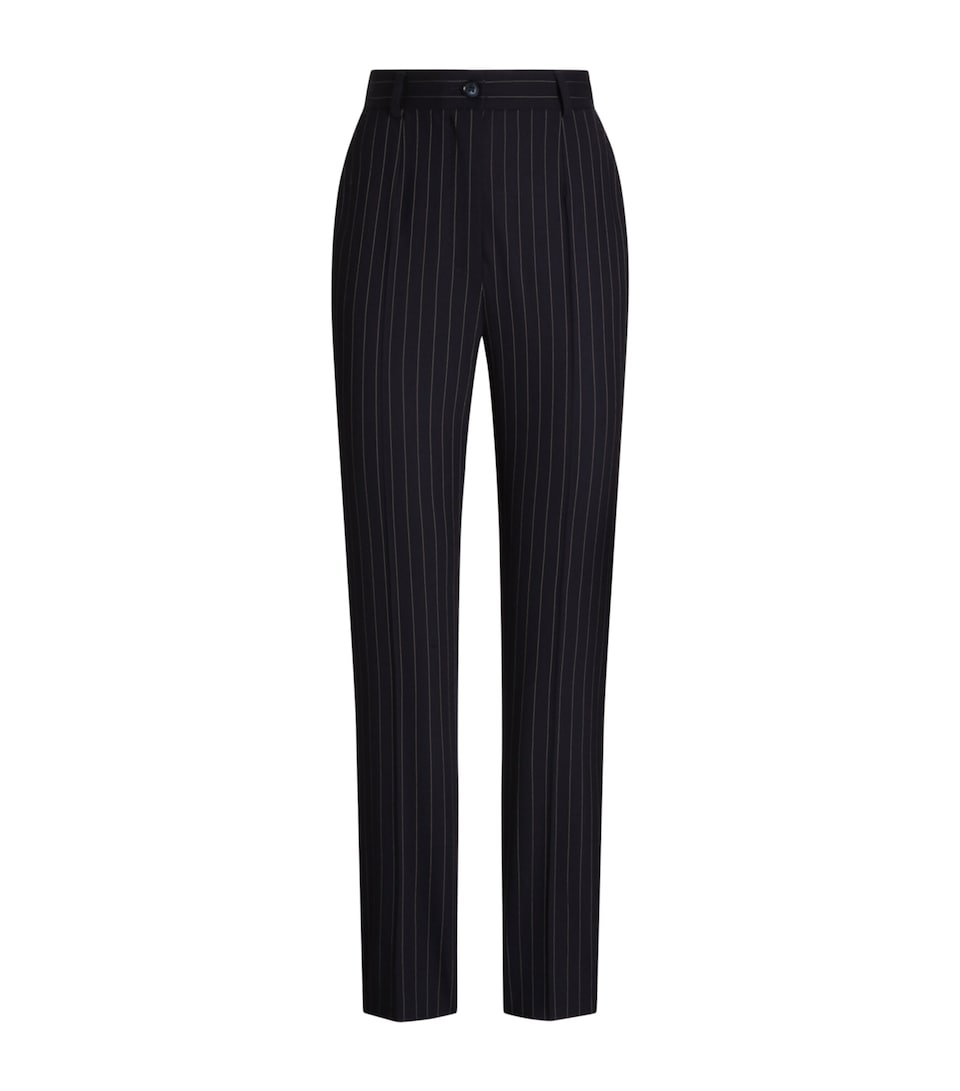 Dolce&Gabbana Womens Wool-Blend Pinstripe Trousers Striped