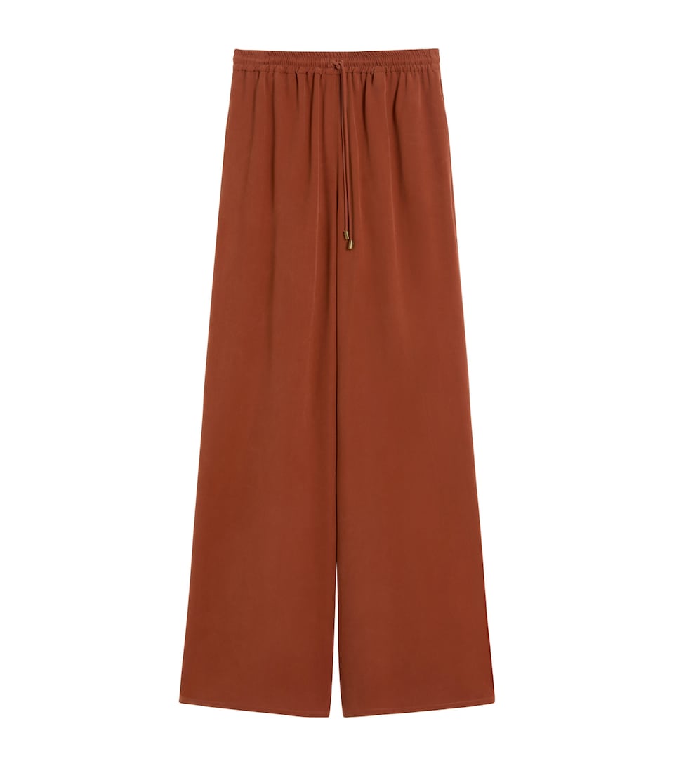 Silk Wide-Leg Trousers