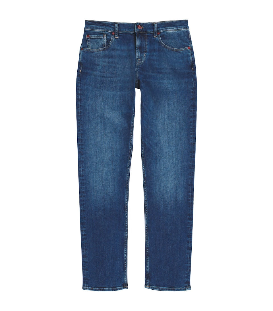 7 For All Mankind Mens Slimmy Badge Jeans Mid Blue