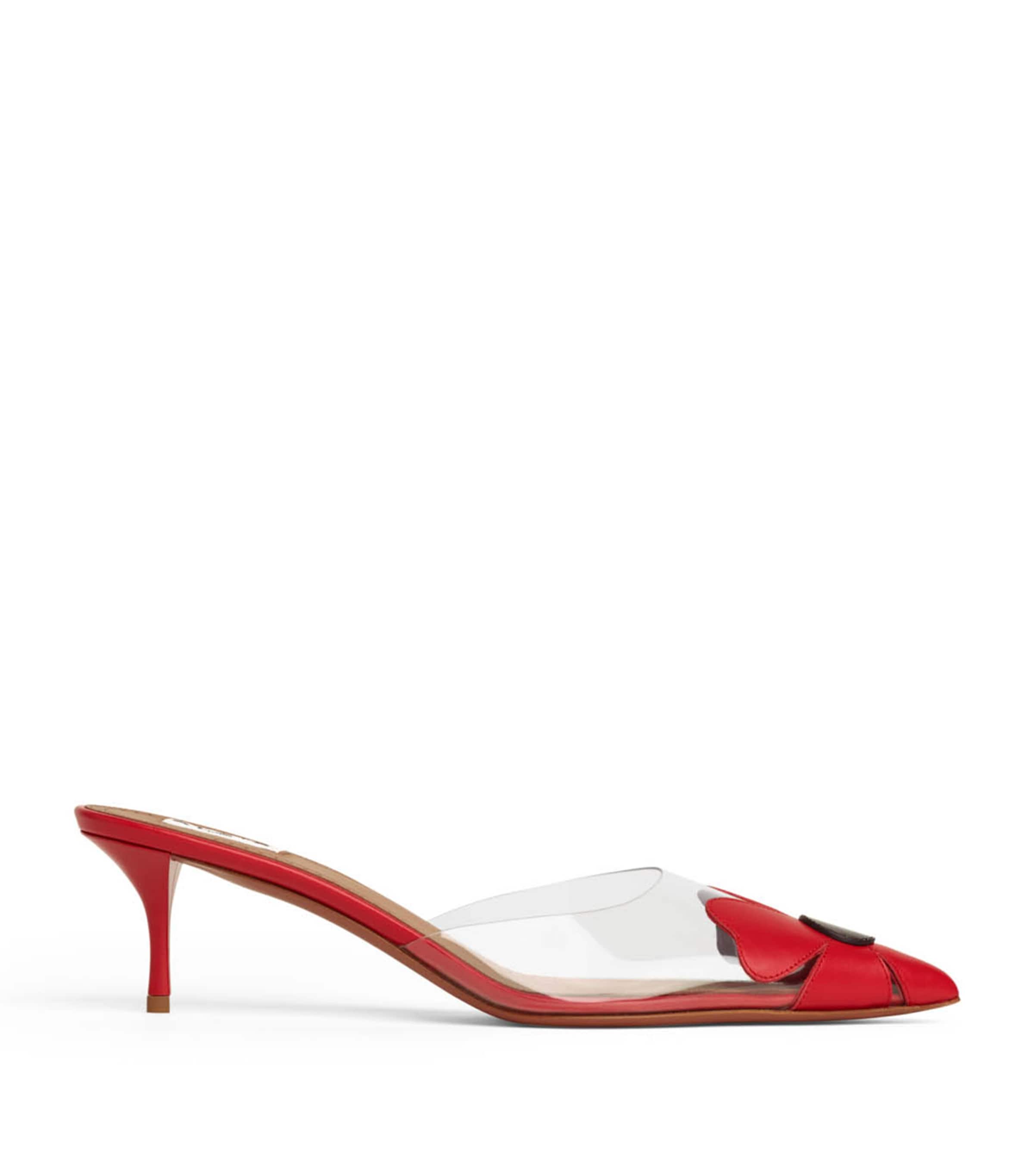 Alaïa Leather Bloom Mules 55 Red