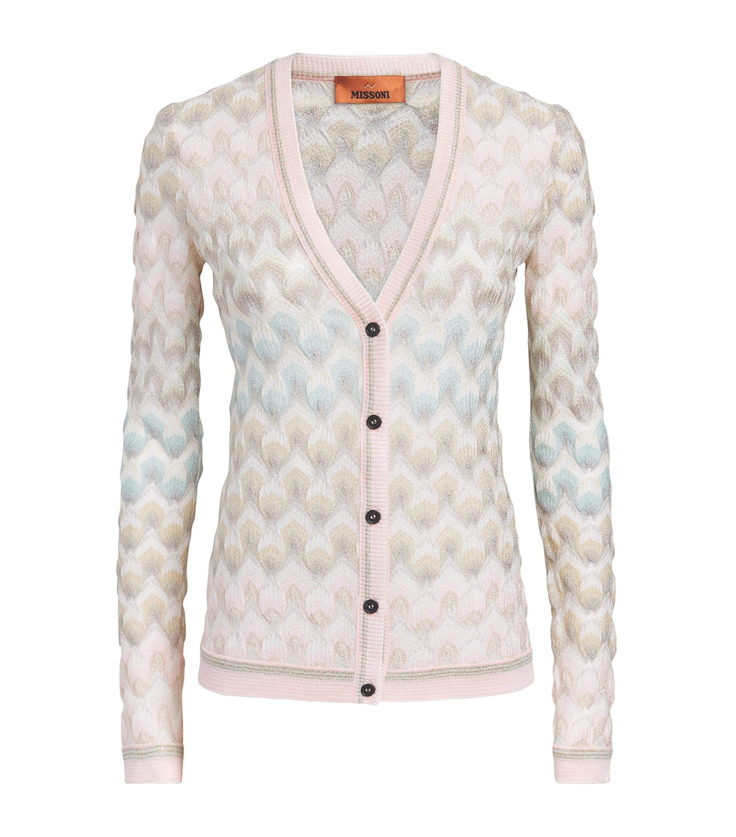 Missoni Womens Lamé Lace Motif Cardigan Smsqb Multi B/p/w/y