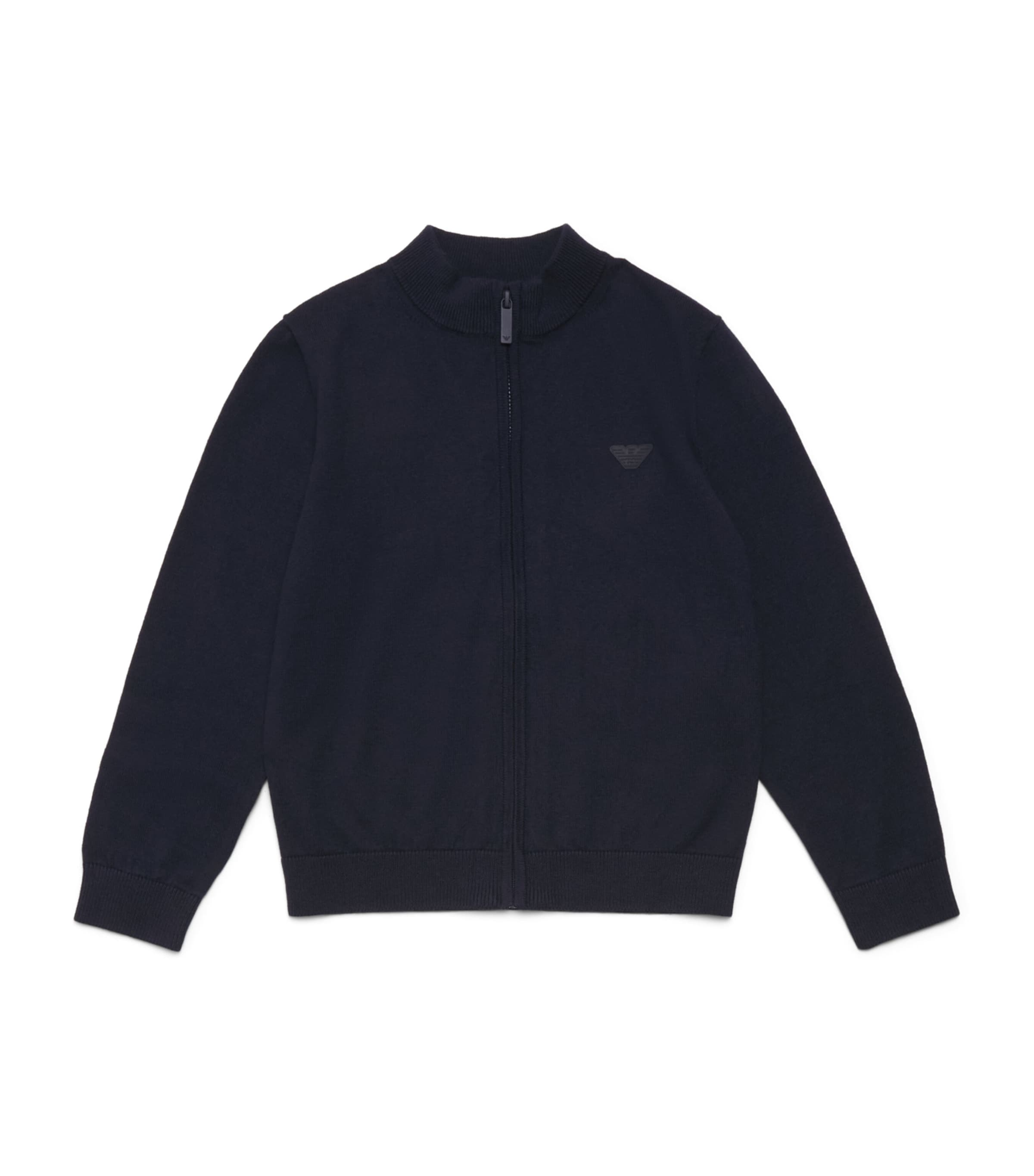 Emporio Armani Kids Eagle Zip-Up Cardigan (4-16 Years) Ico Blu Navy Ea