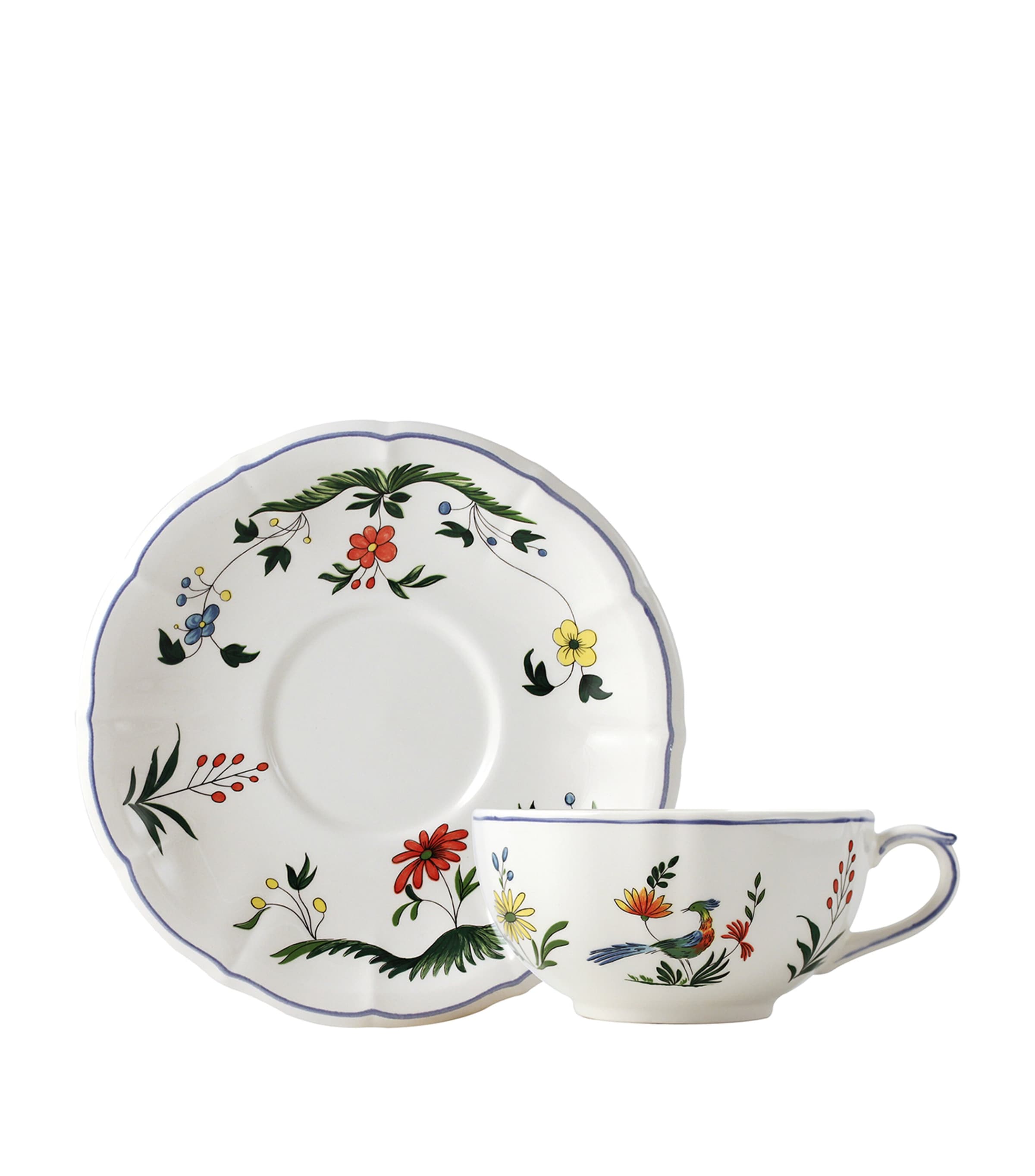 Set of 2 Oiseaux Paradis Breakfast Cups and Saucers (18cm)