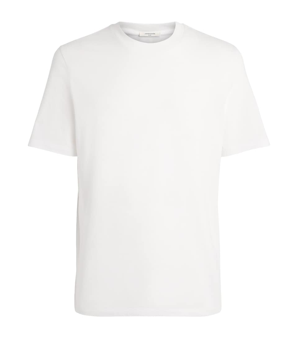 JACOB COHËN Mens Cotton Emblem Logo T-Shirt Optical White