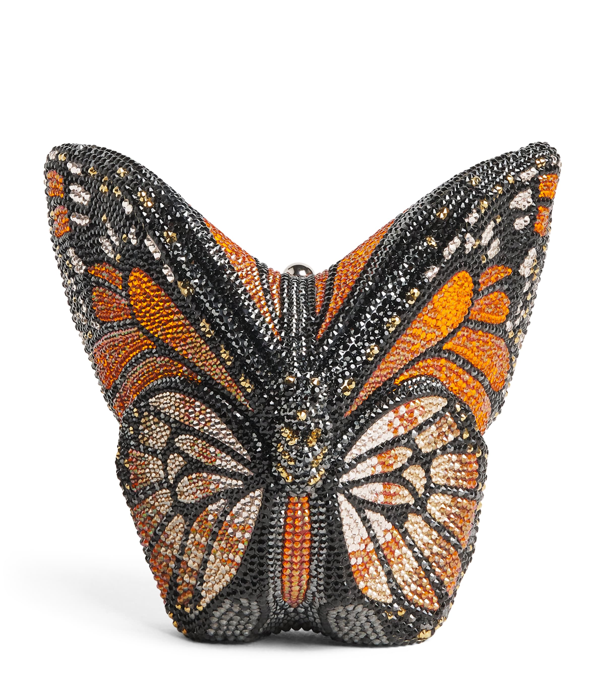 Judith Leiber Embellished Butterfly Clutch Bag Silver Sun Multi