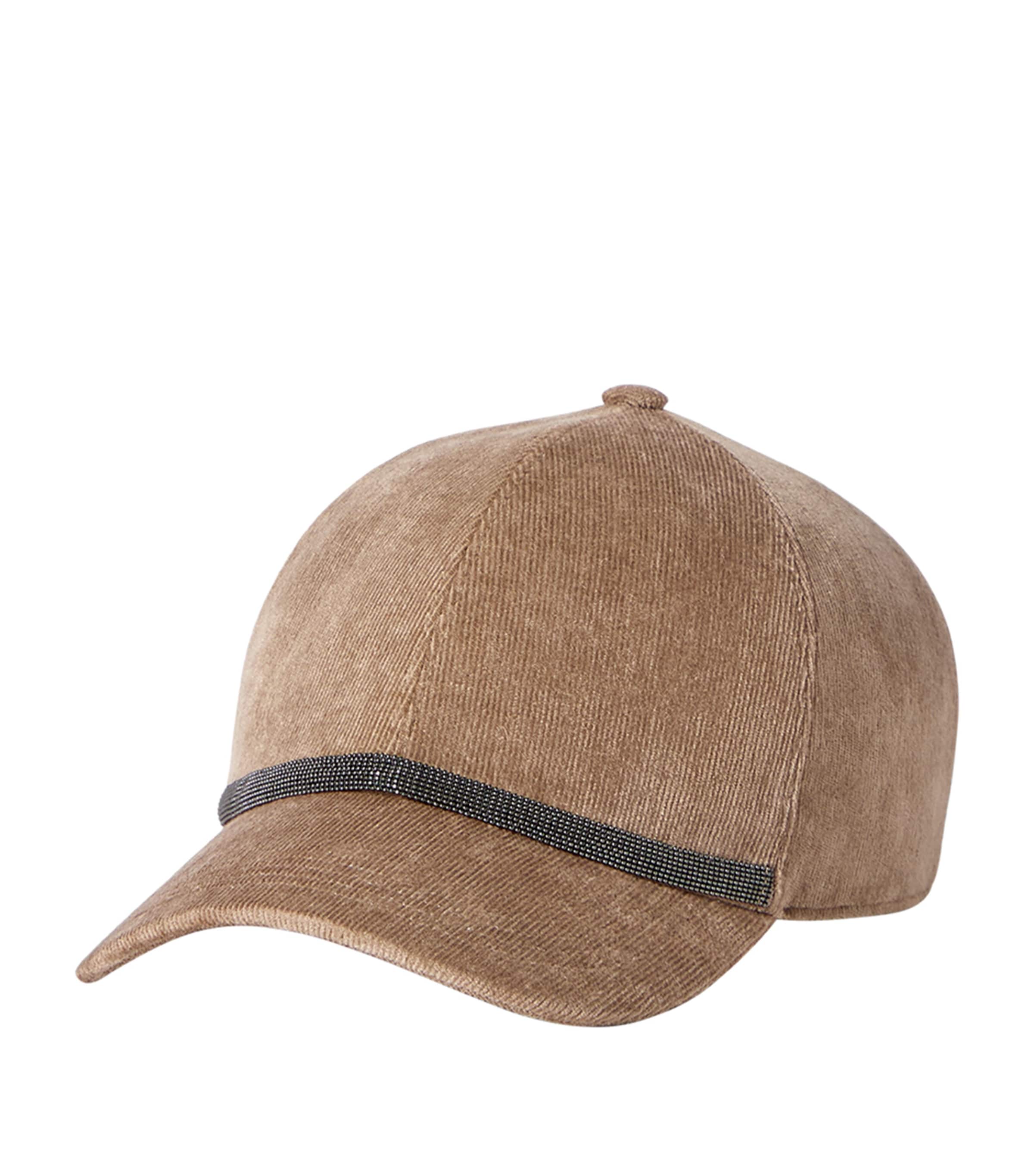Brunello Cucinelli Corduroy Monili-Embellished Baseball Cap
