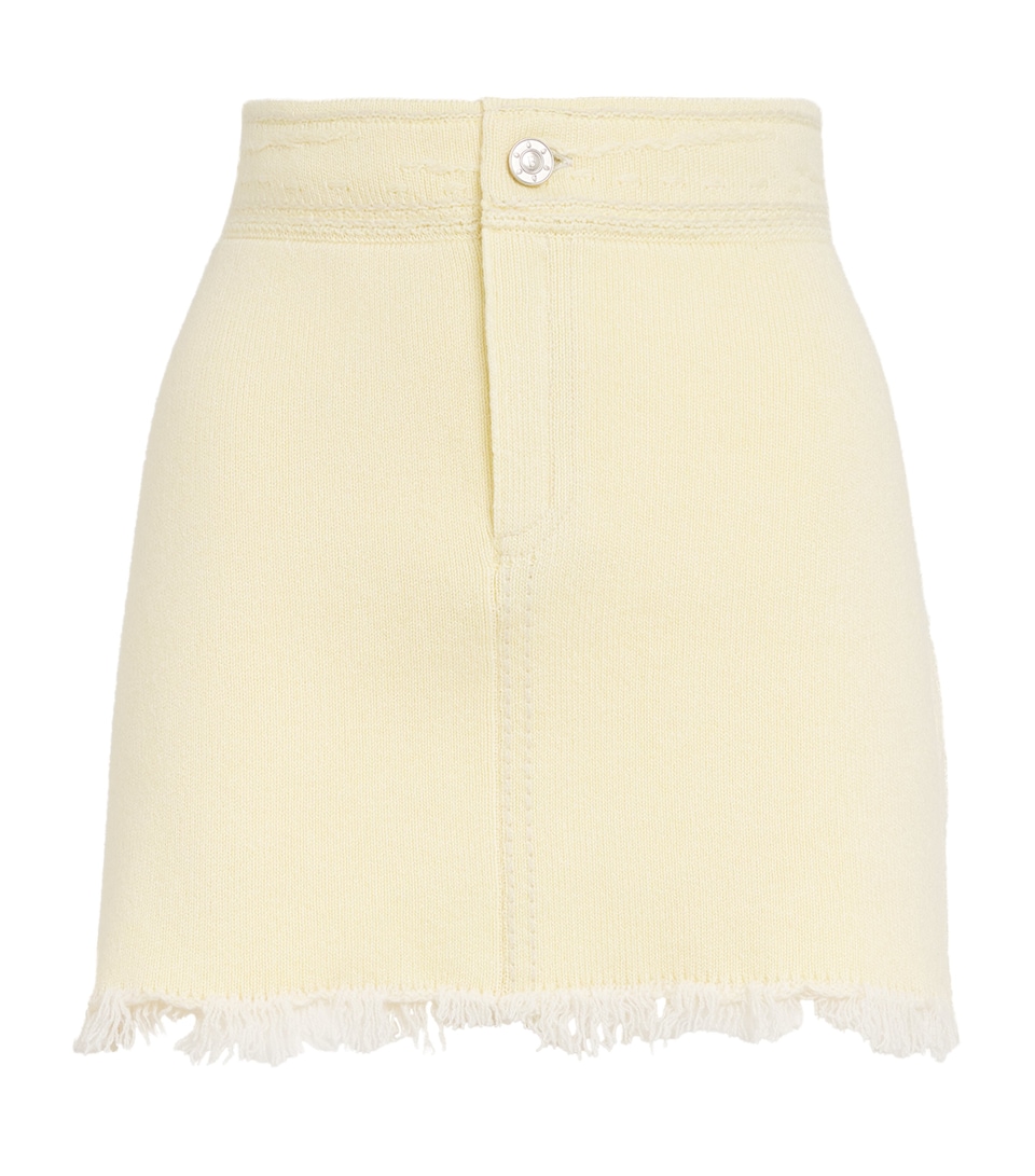 Cashmere-Cotton Denim Mini Skirt