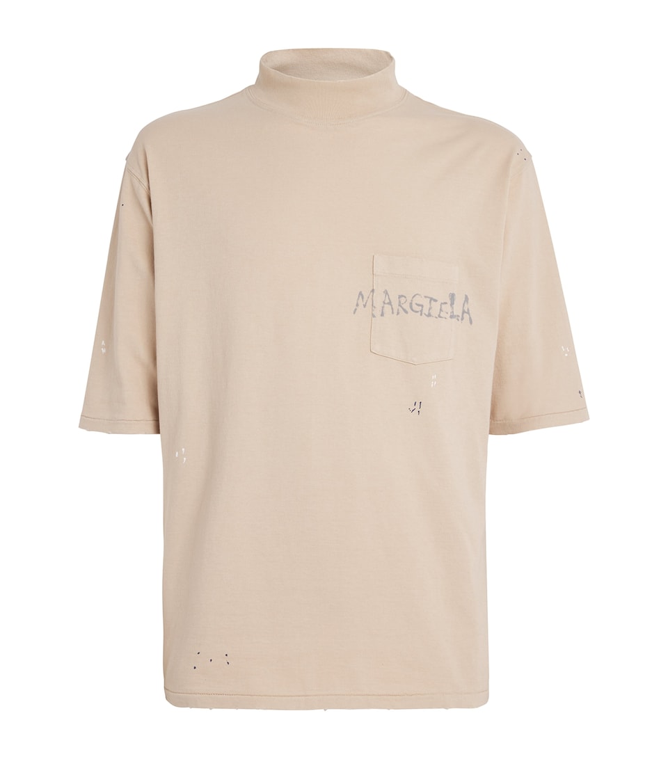 Maison Margiela Mens Cotton Paint Splatter T-Shirt