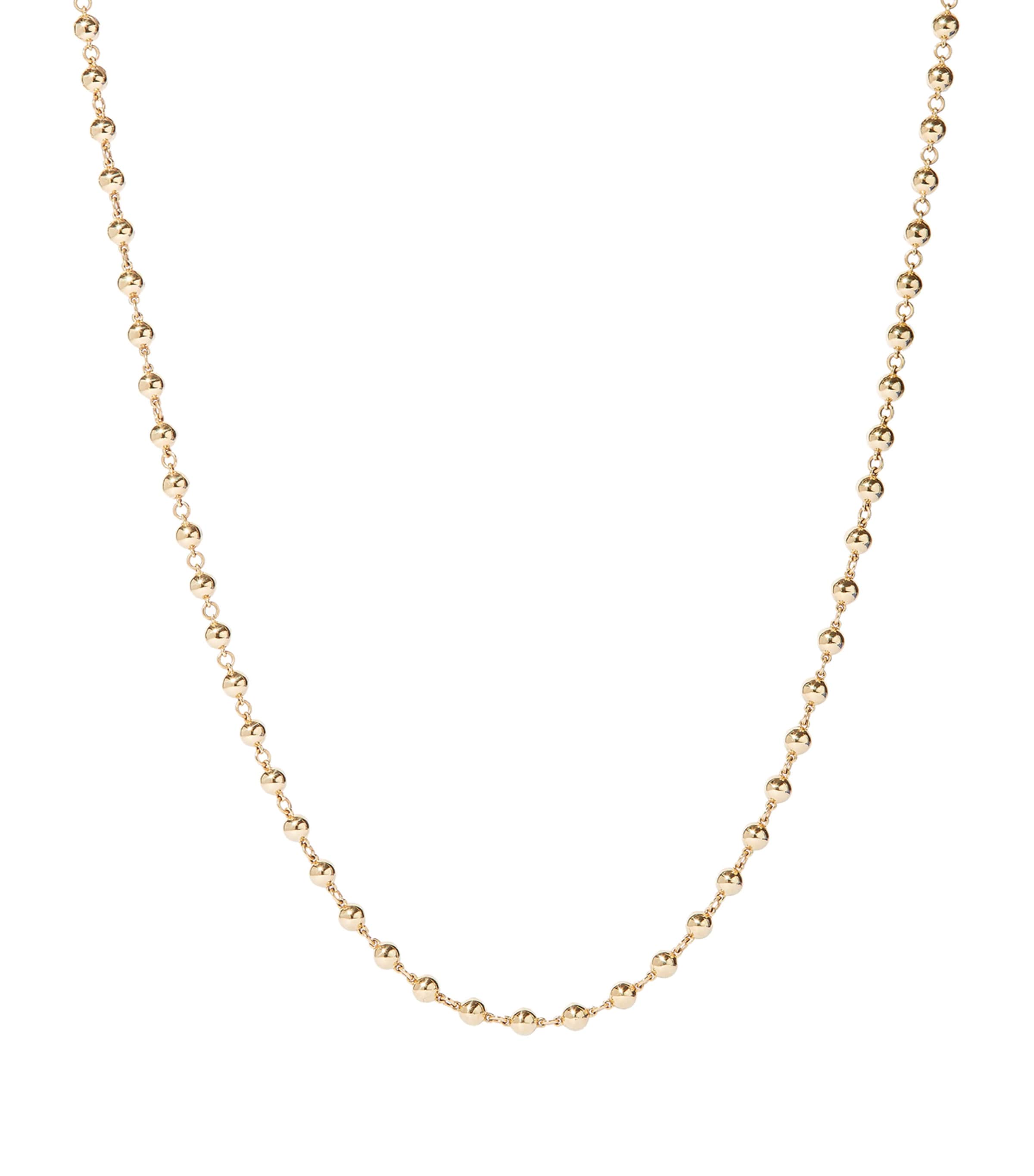 Yellow Gold Lattice Ball Chain Necklace