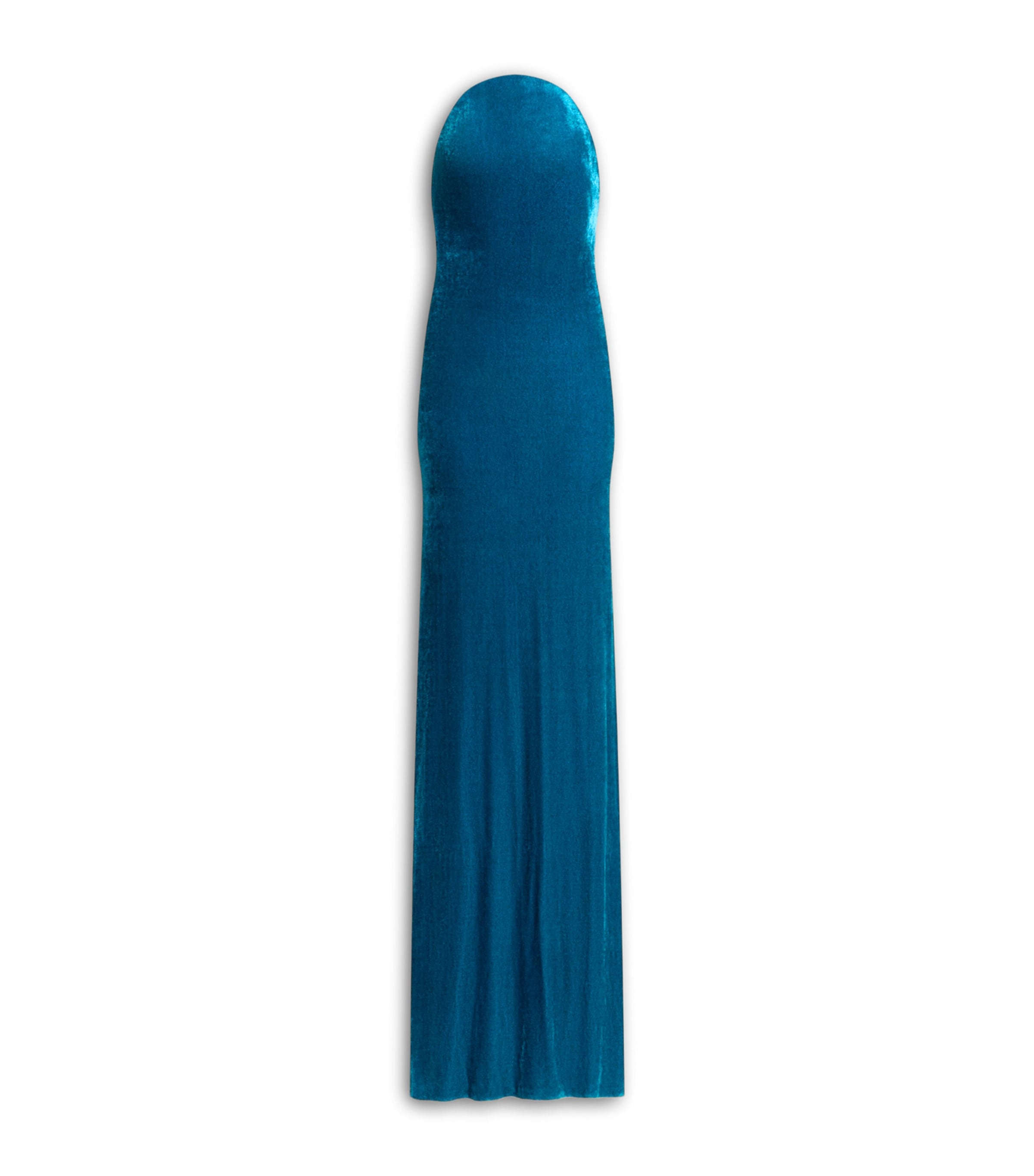 Alaïa Womens Velvet Strapless Sculpture Gown Bleu Canard