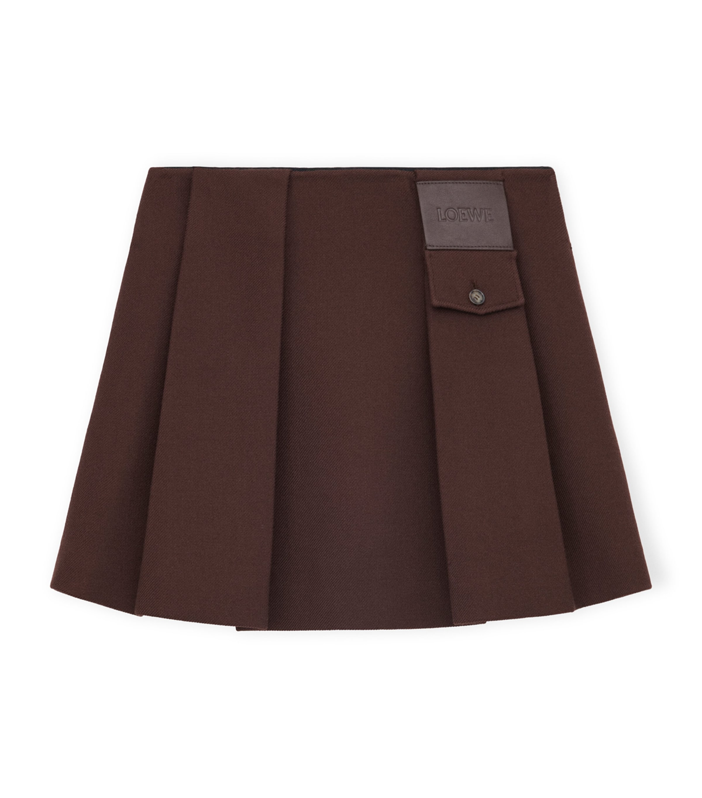 Wool-Silk Pleated Mini Skirt