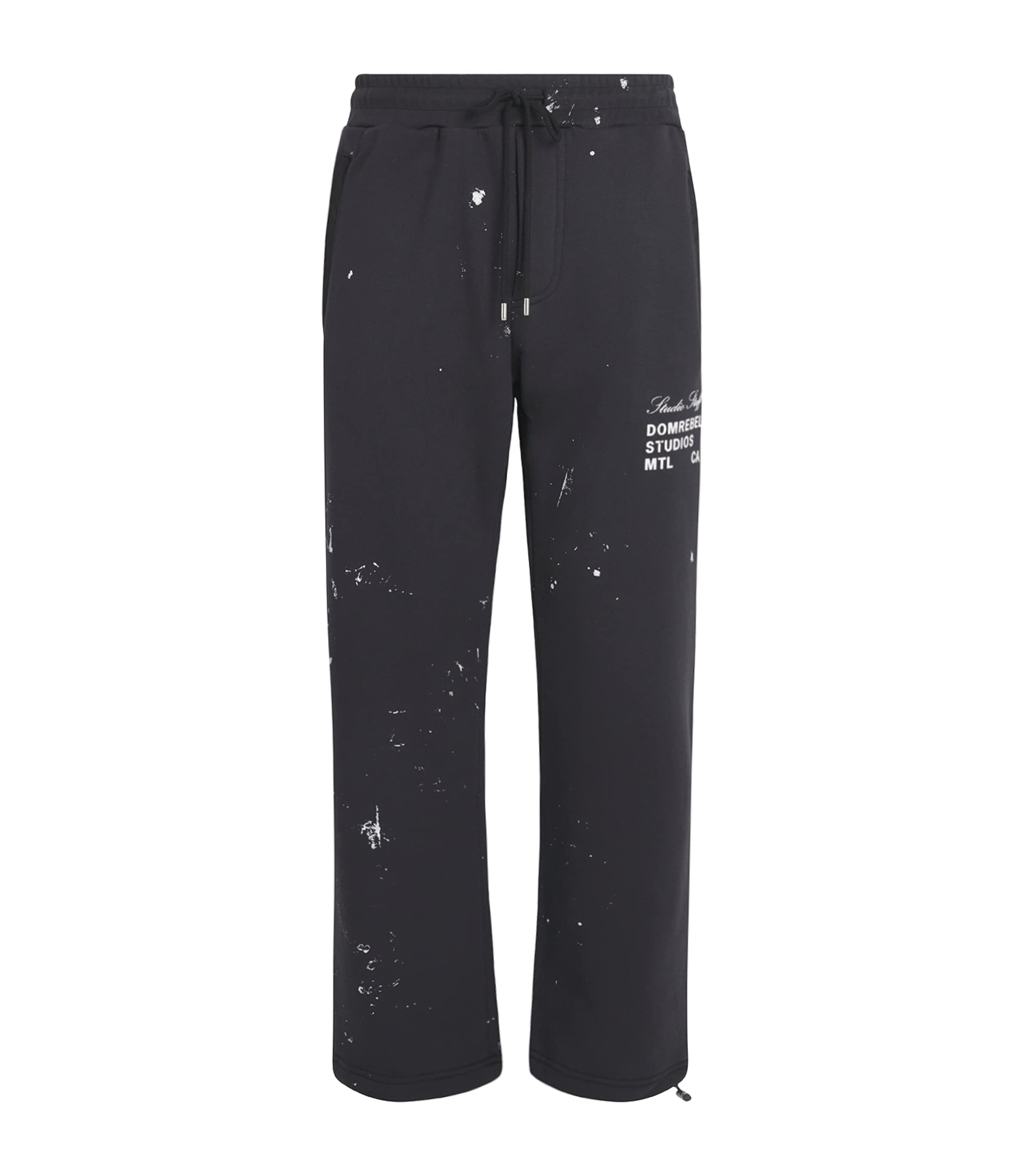 DOMREBEL Mens Cotton Staff Sweatpants Old Black