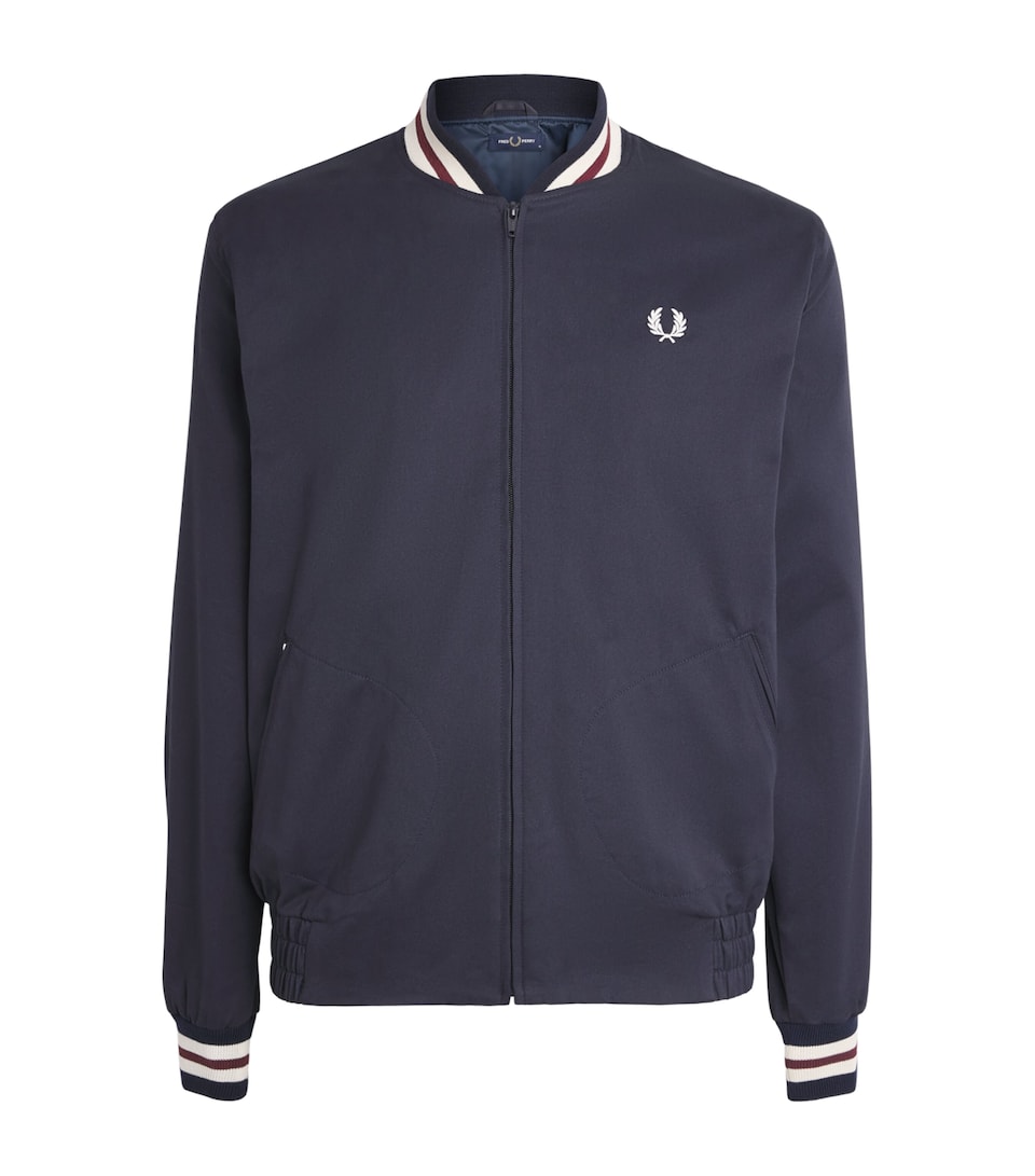 Fred Perry Mens Cotton Tennis Bomber Jacket Navy