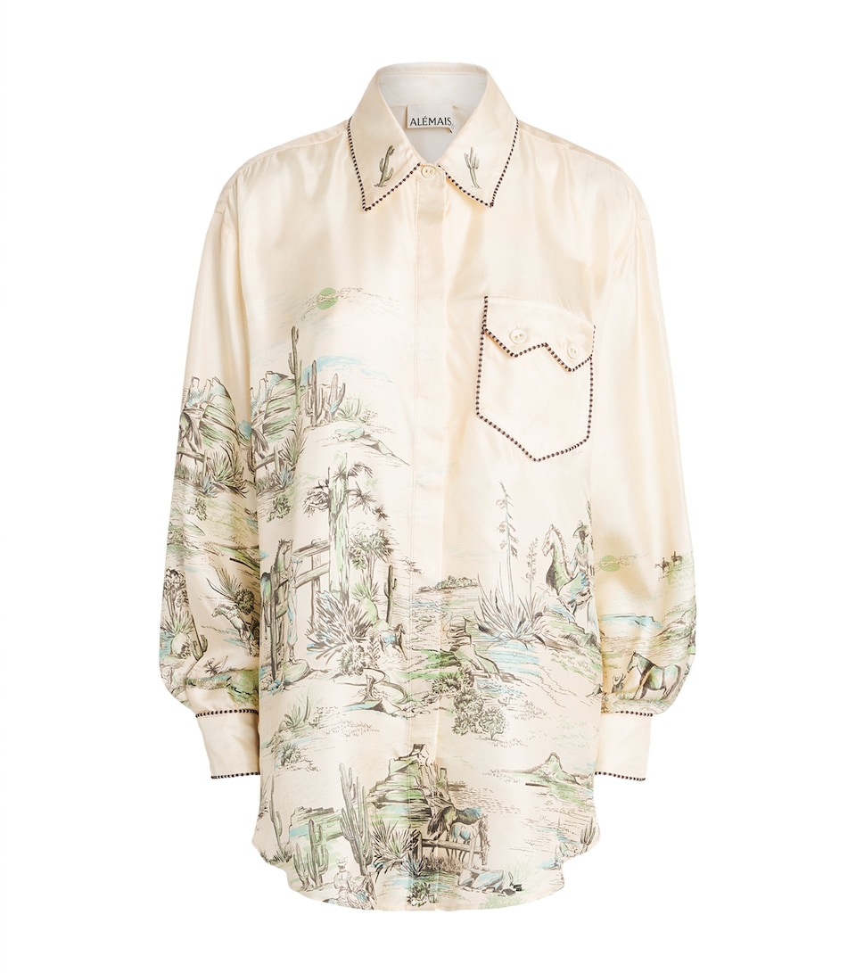 ALEMAIS Womens Silk Twill Scout Shirt Cream