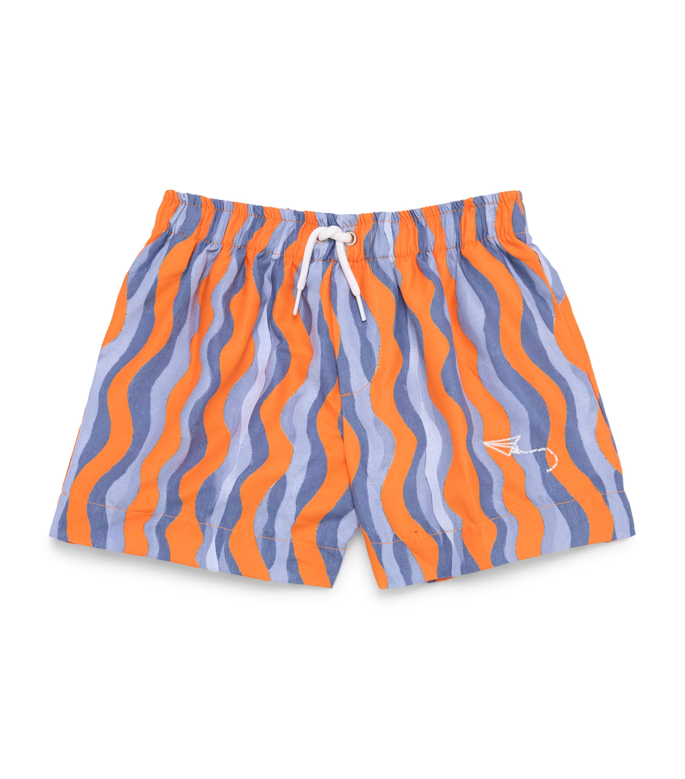 Mumzers Wavy Days Print Swim Shorts (3-14 Years) Blue And Orange Wave