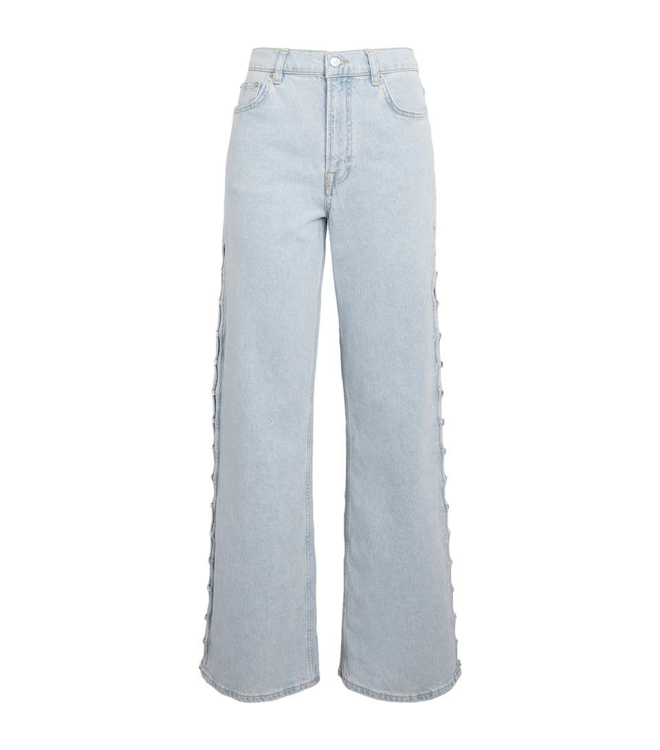 Embellished Wide-Leg Jeans