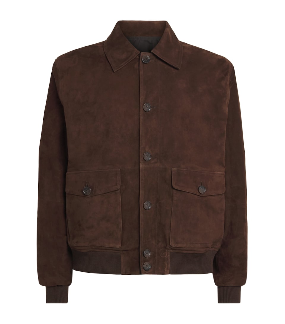 Arma Mens Lamb Suede Tomme Reversible Jacket Mud Brown