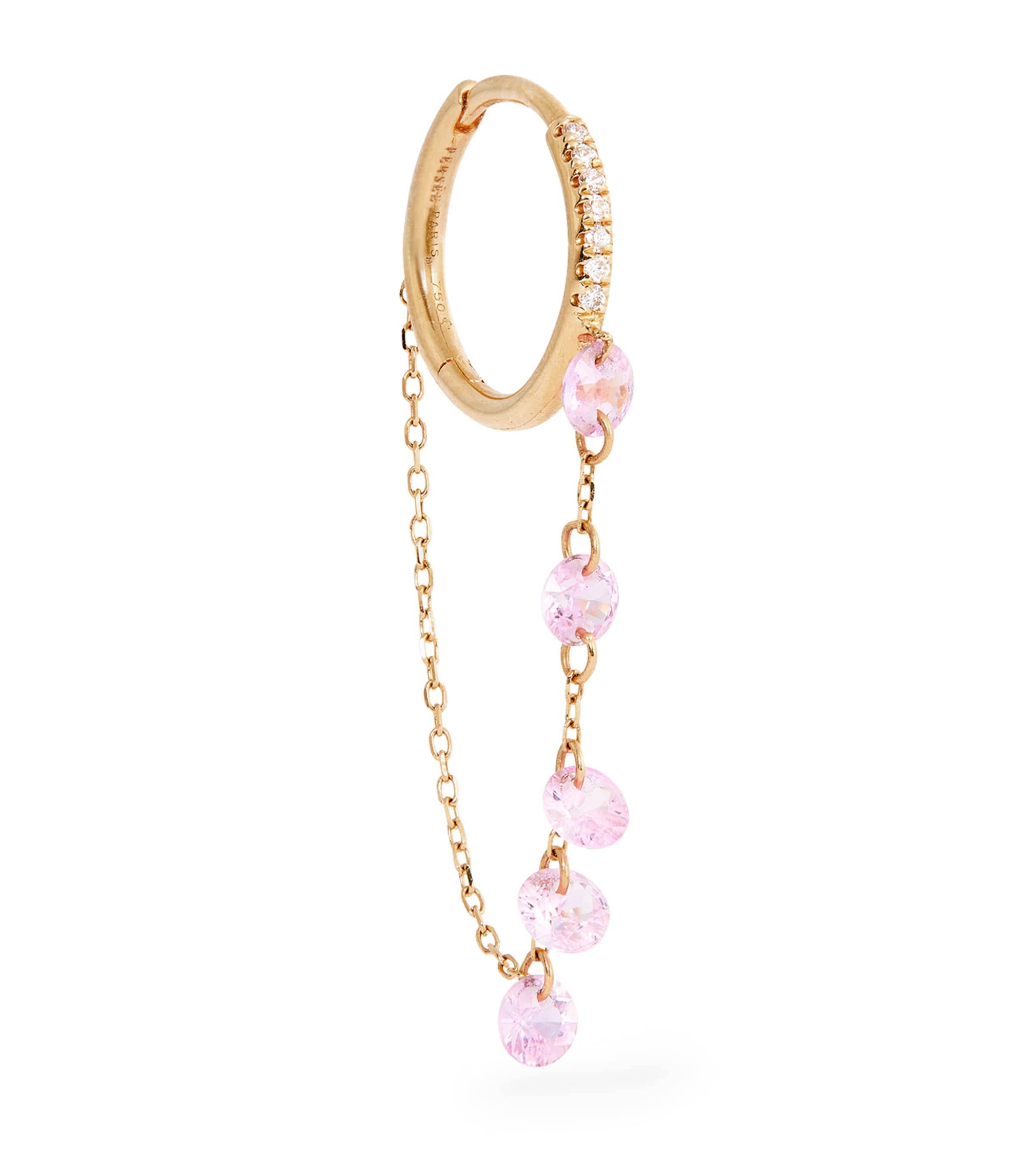 Yellow Gold, Diamond and Sapphire Danaé Single Earring