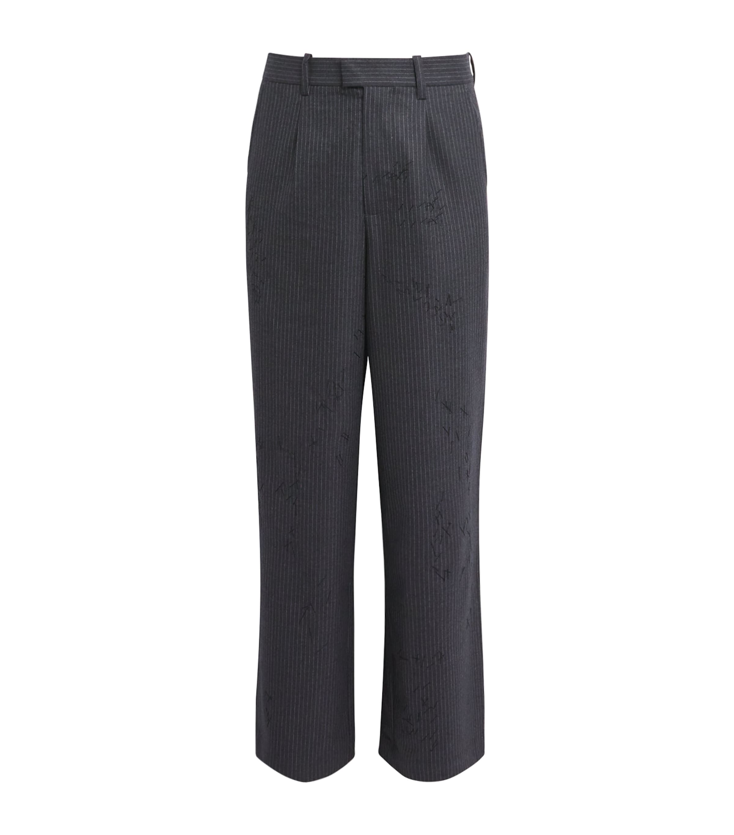 Wool-Blend Pinstripe Trousers