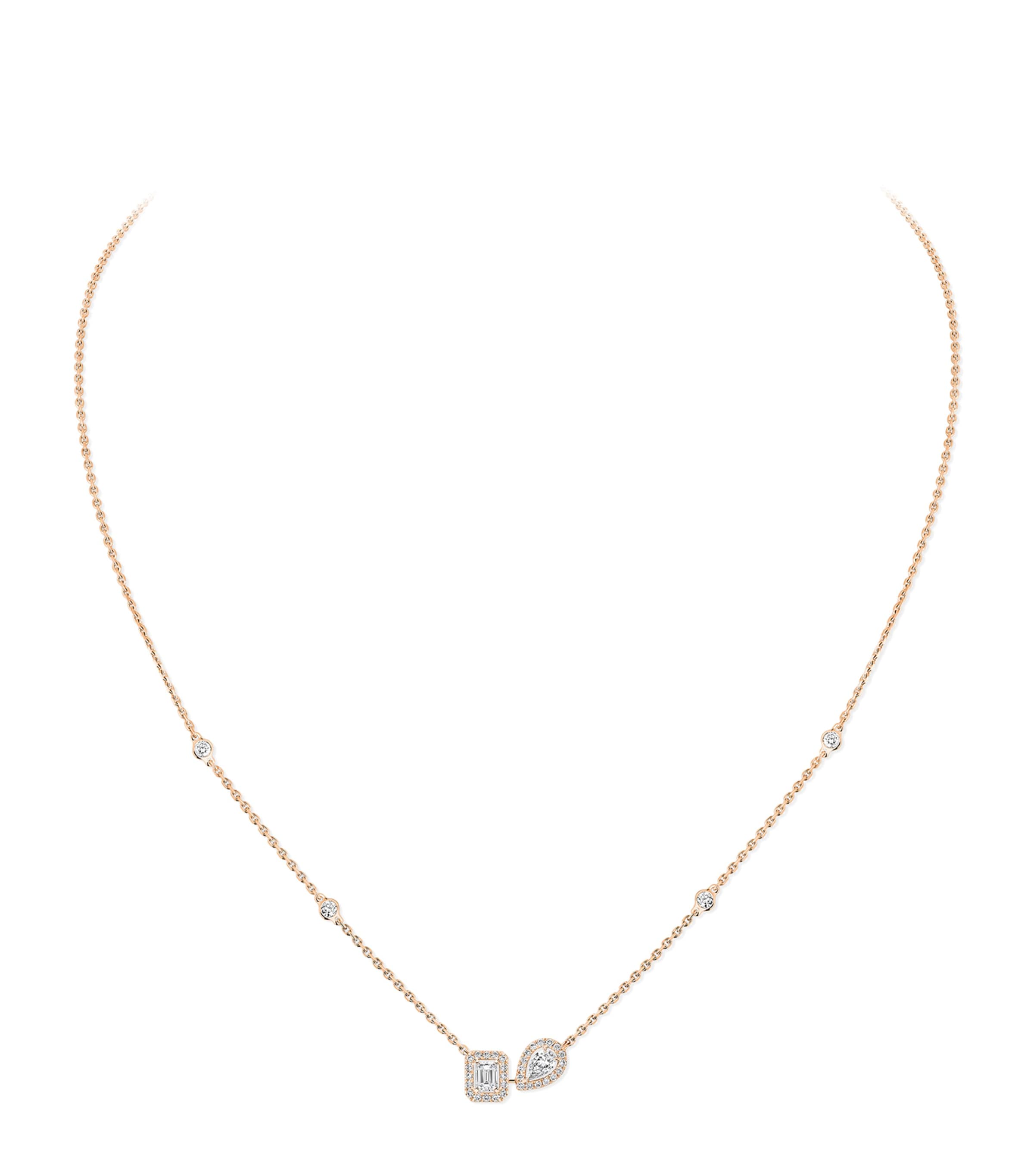 Messika My Twin Pink Gold and Diamond Necklace (0.30ct) Pink Gold