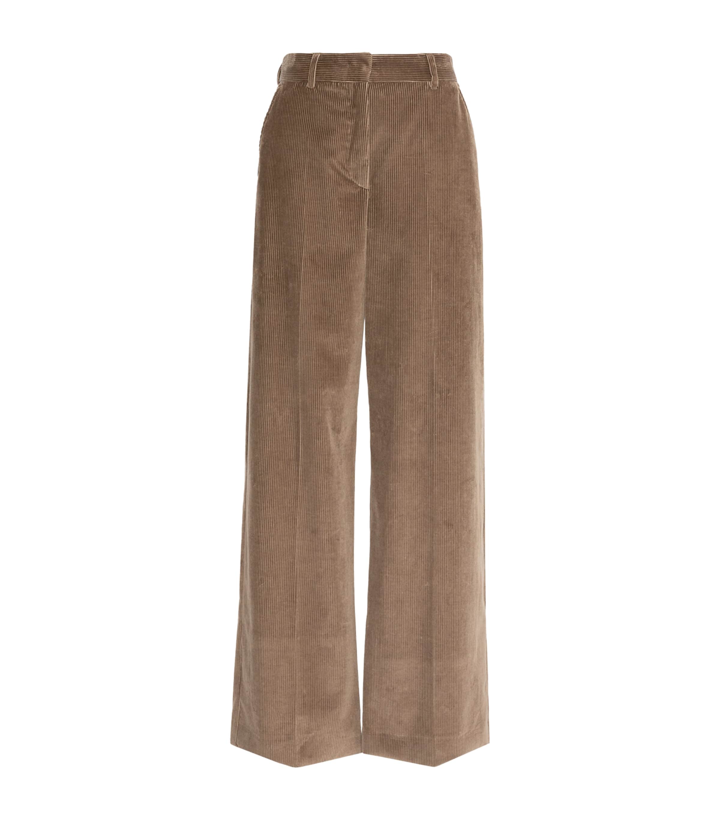 Weekend Max Mara Womens Corduroy Wide-Leg Trousers Light Brown