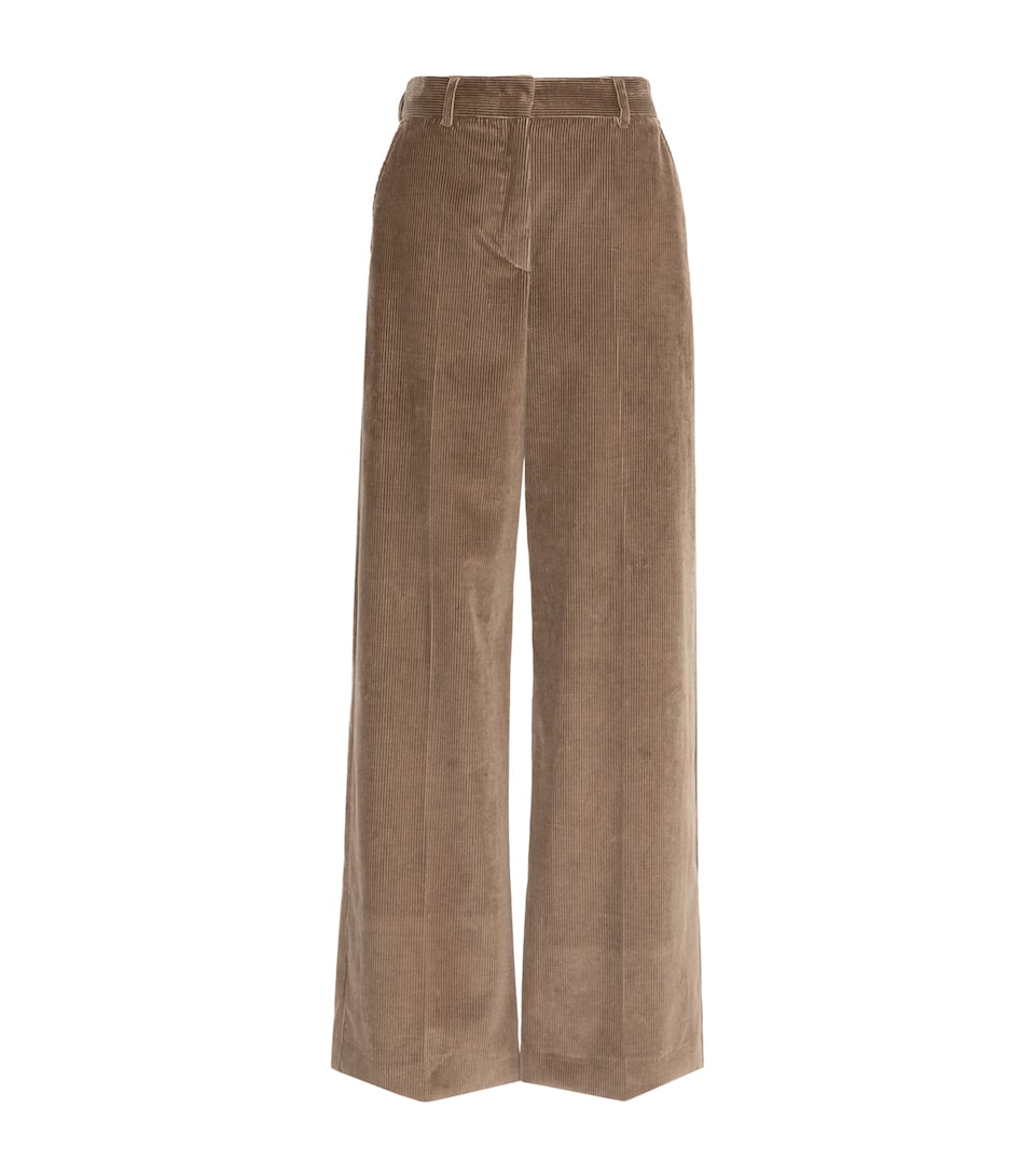 Weekend Max Mara Womens Corduroy Wide-Leg Trousers Light Brown