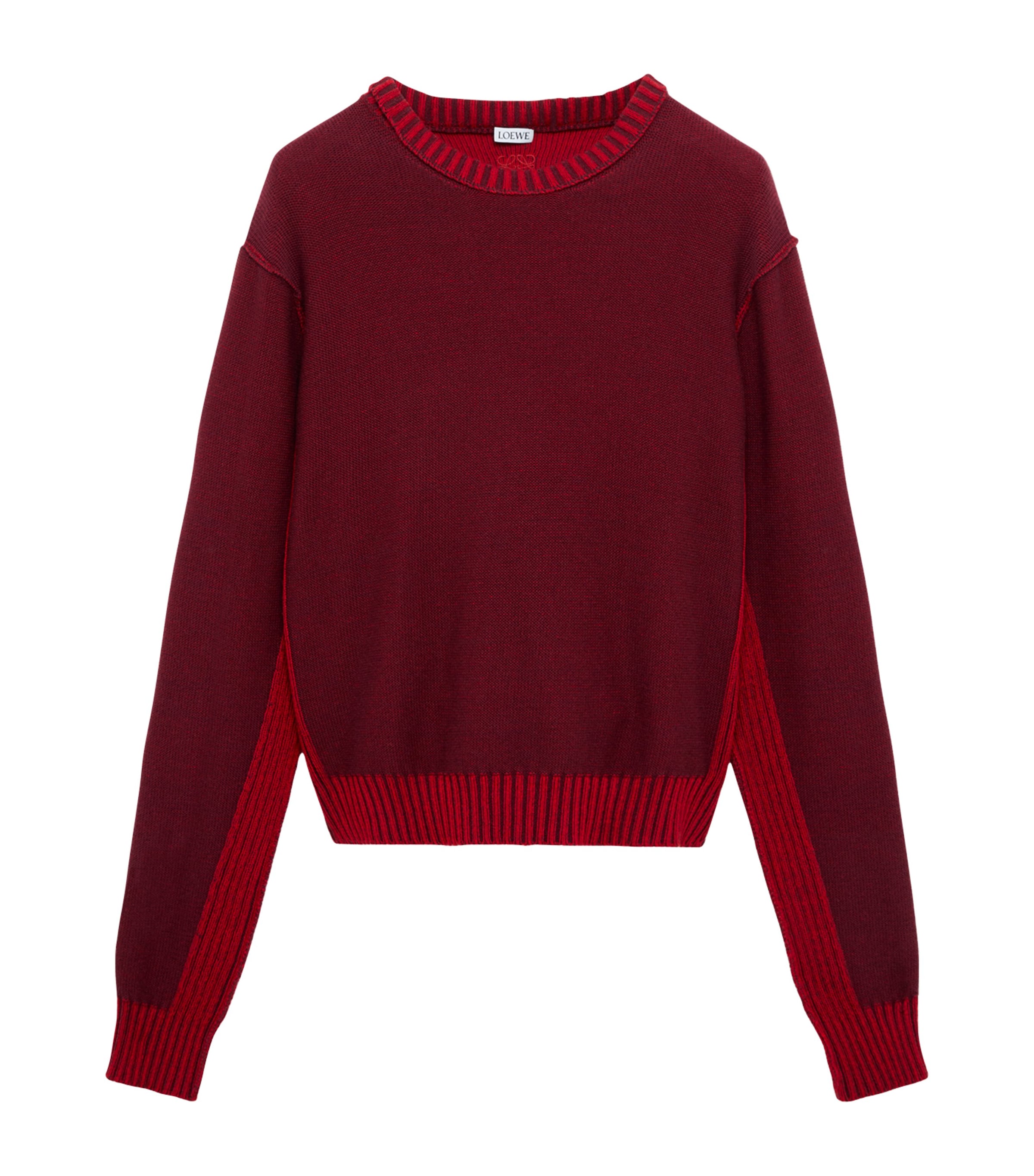 LOEWE Mens Anagram Sweater Burgundy/red