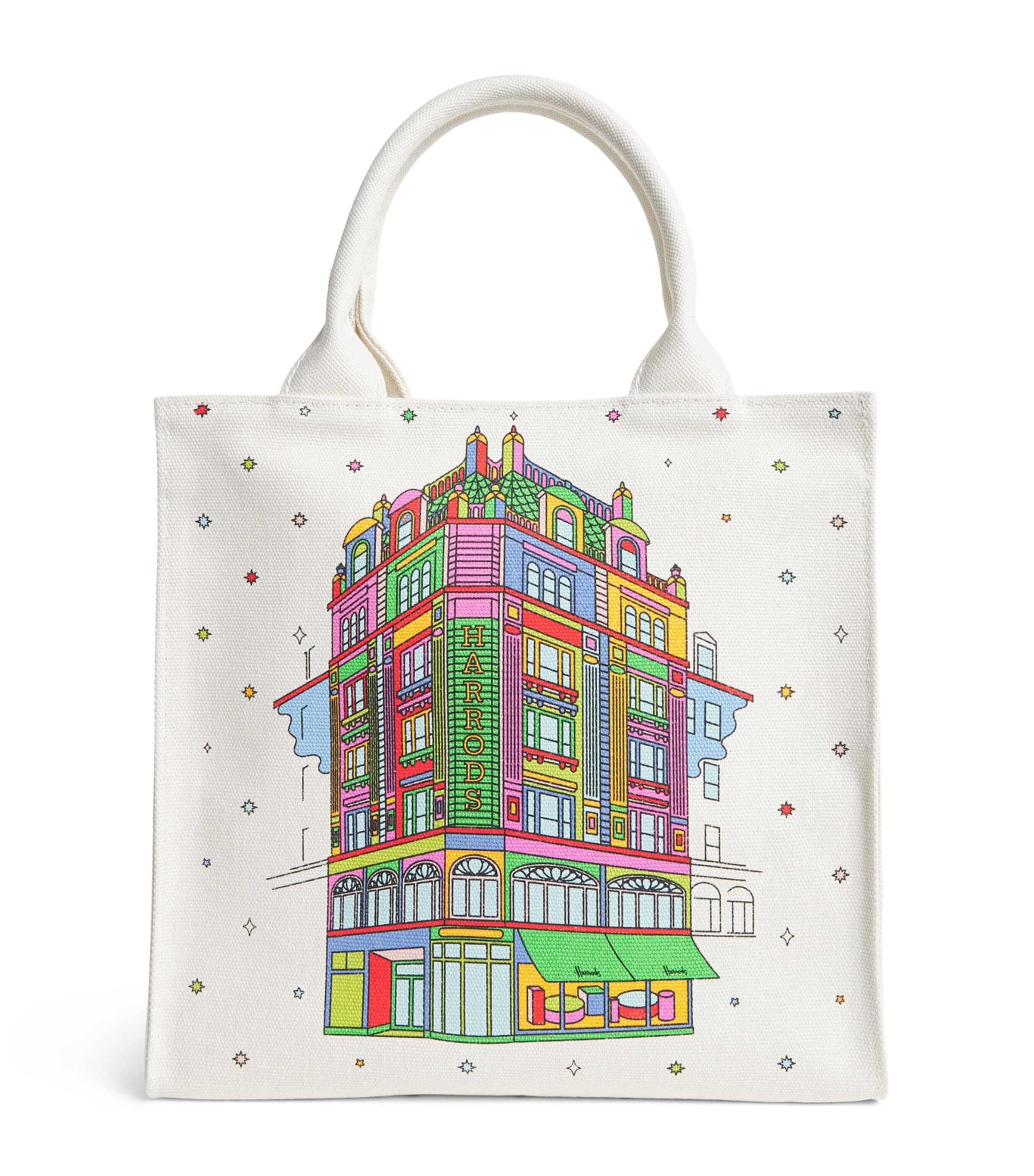 Harrods Canvas Colour-Pop Building Tote Bag