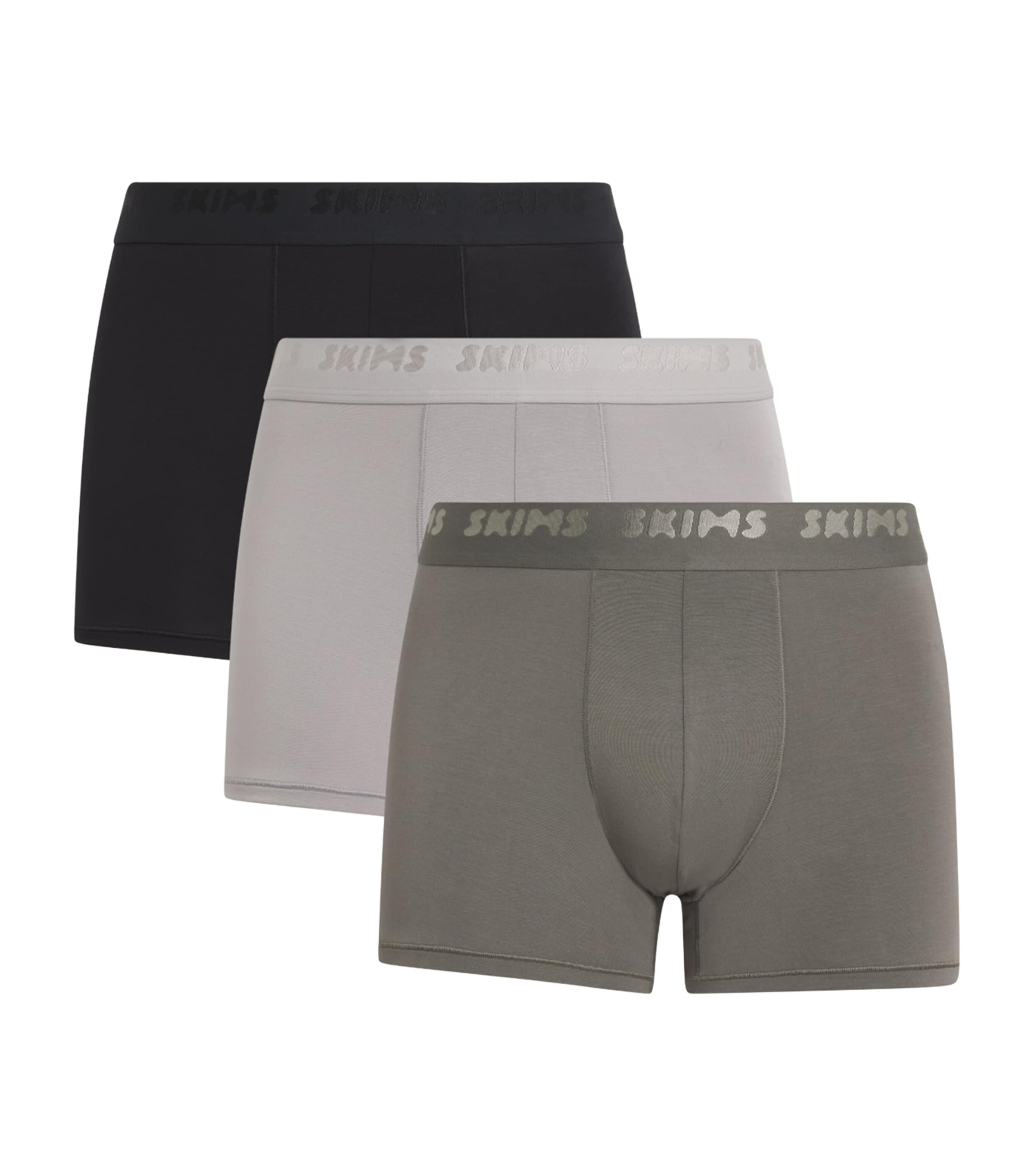 Skims Mens Stretch Boxer Briefs (Pack of 3) Gunmetal Multi