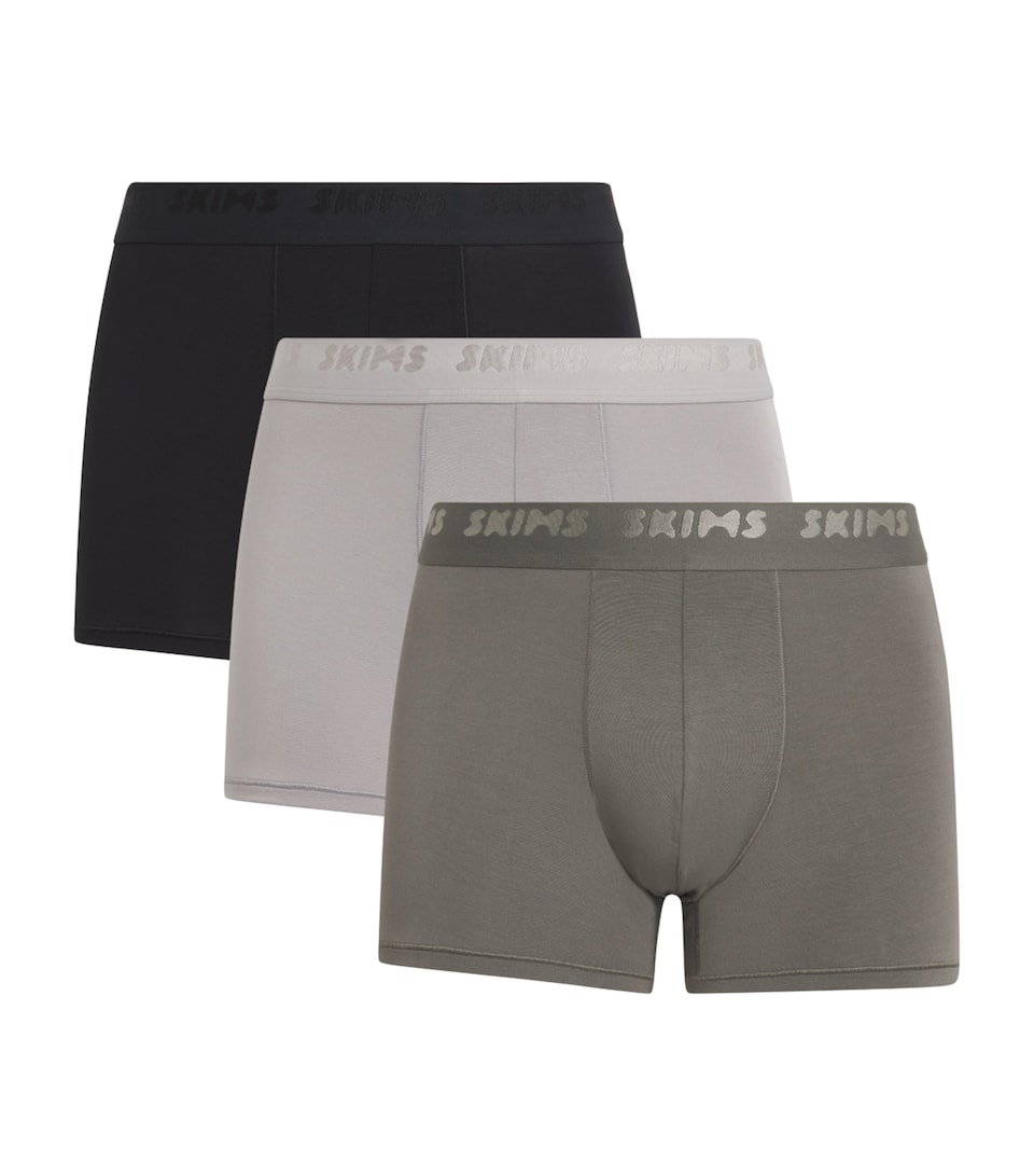 Skims Mens Stretch Boxer Briefs (Pack of 3) Gunmetal Multi