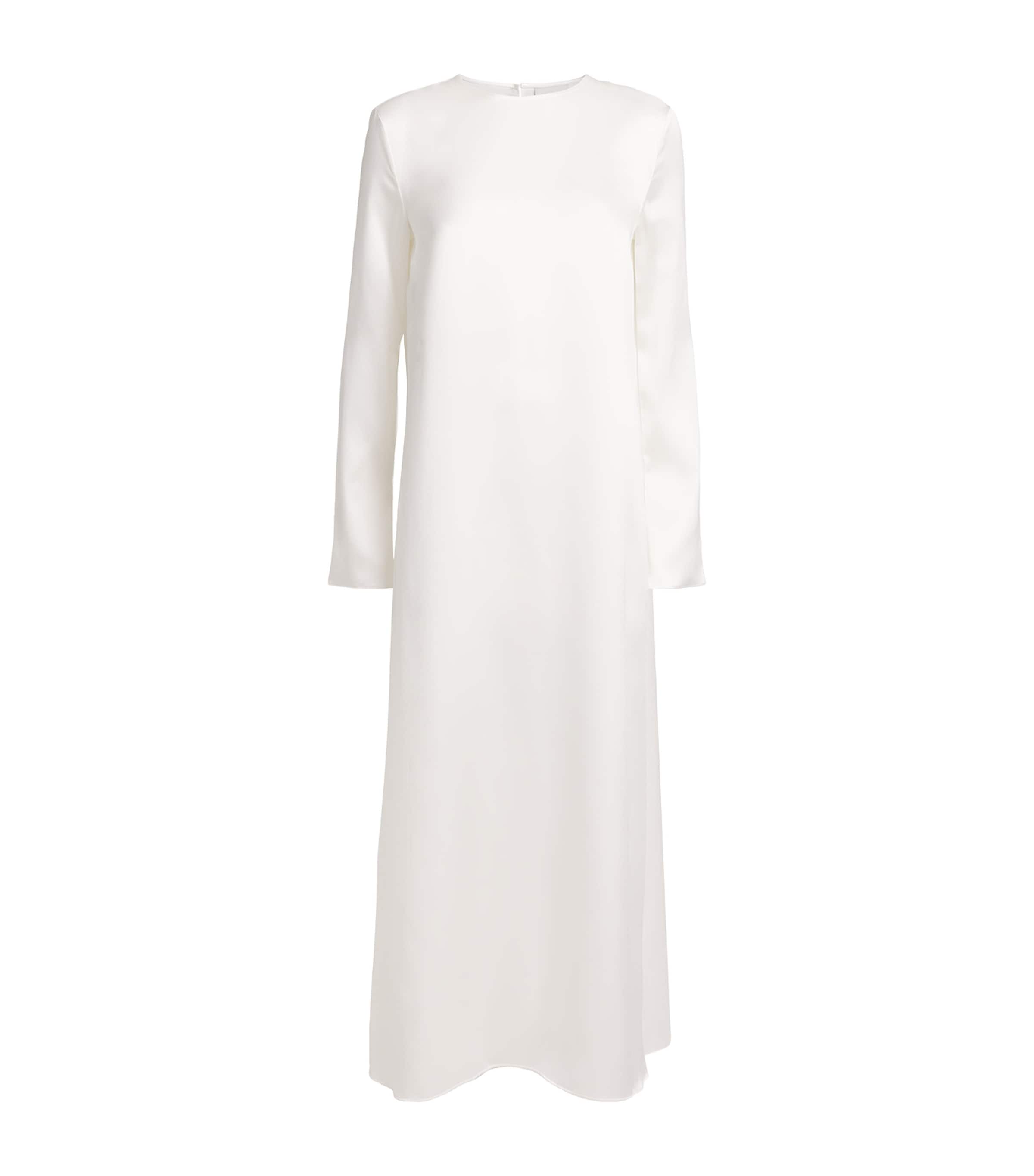 Silk Long-Sleeve Maxi Dress