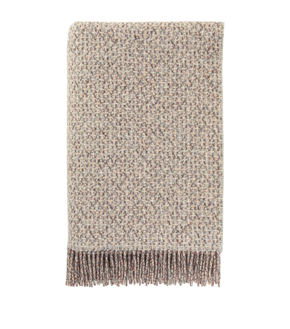 Johnstons Of Elgin Wool-Cashmere Tweed Texture Throw (190cm x 140cm) Warm Neutral
