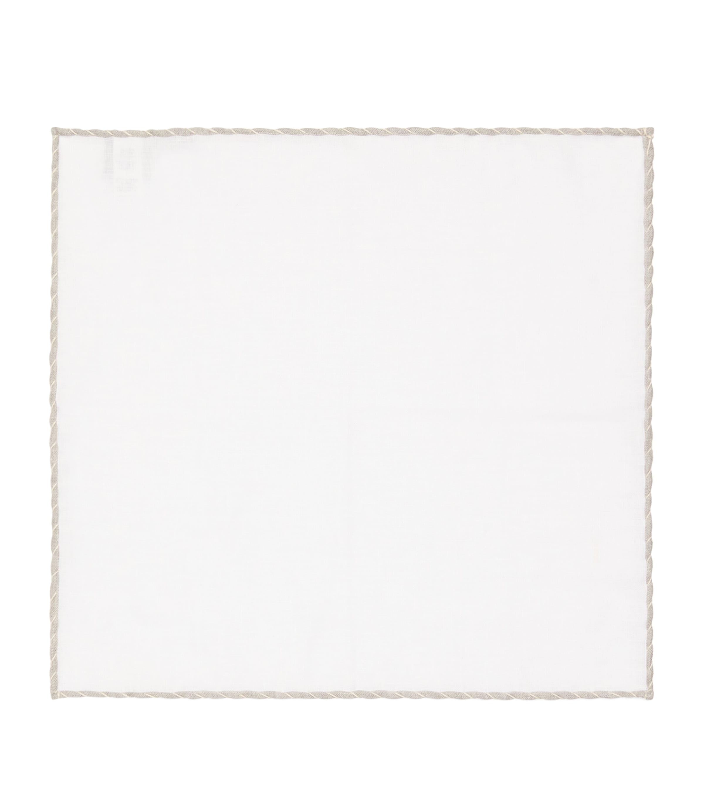 Eleventy Linen Pocket Square Avorio E Verde