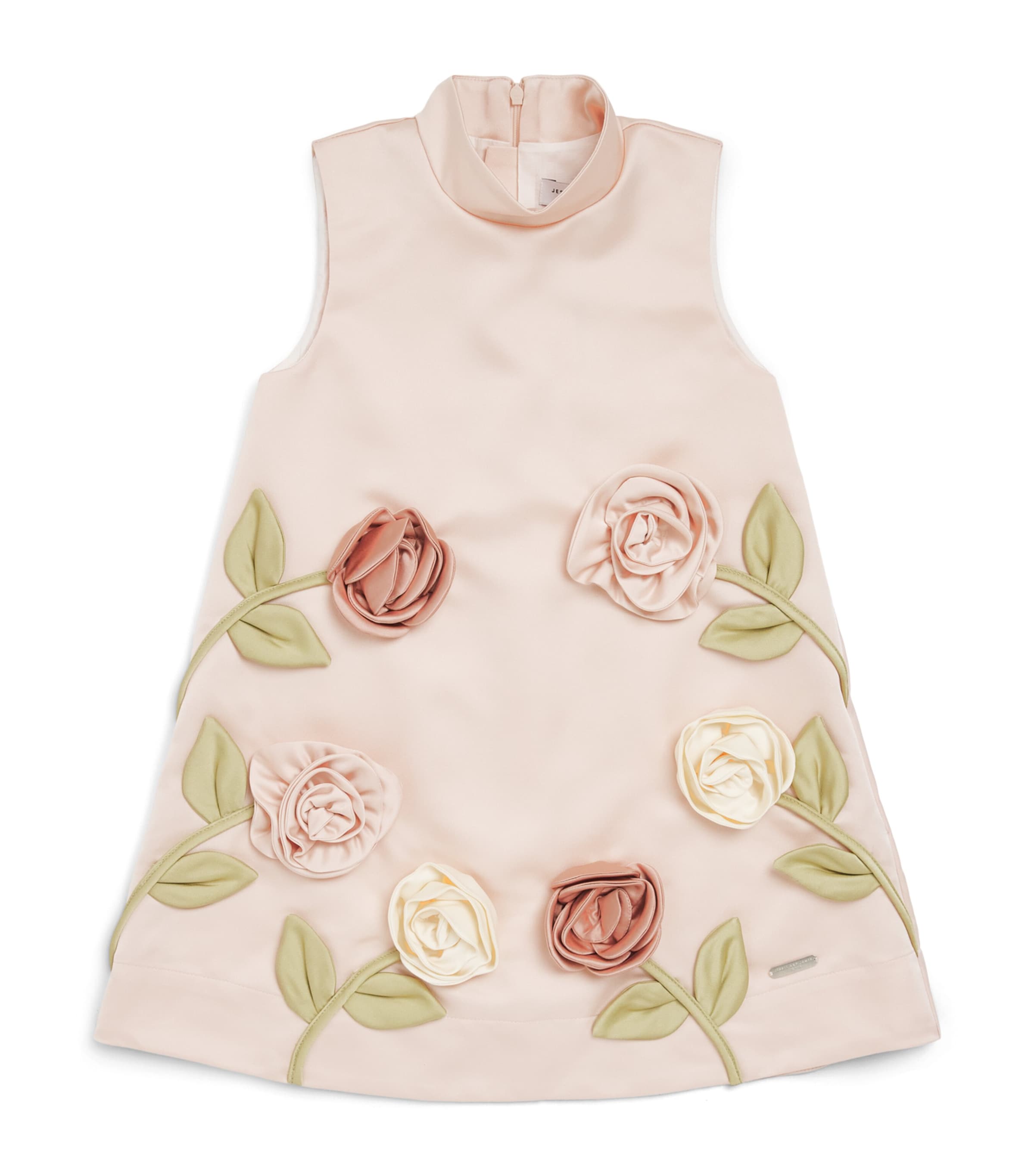 JESSIE AND JAMES Embellished My Rose Dress (3-14 Years) Pink Satin
