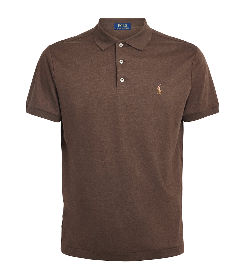 Polo Ralph Lauren Mens Cotton Classic-Fit Polo Shirt Nutmeg Brown Heather
