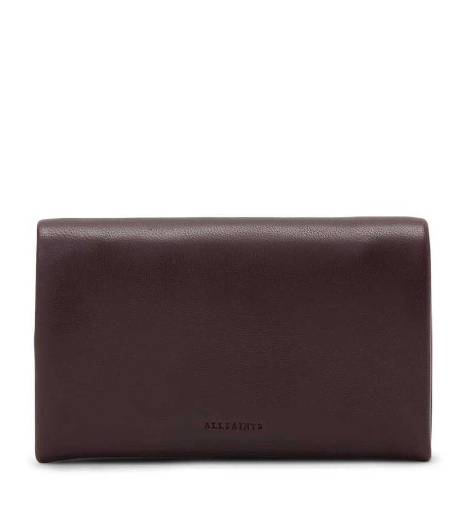 AllSaints Lambskin Harluna Wallet Burgundy Red