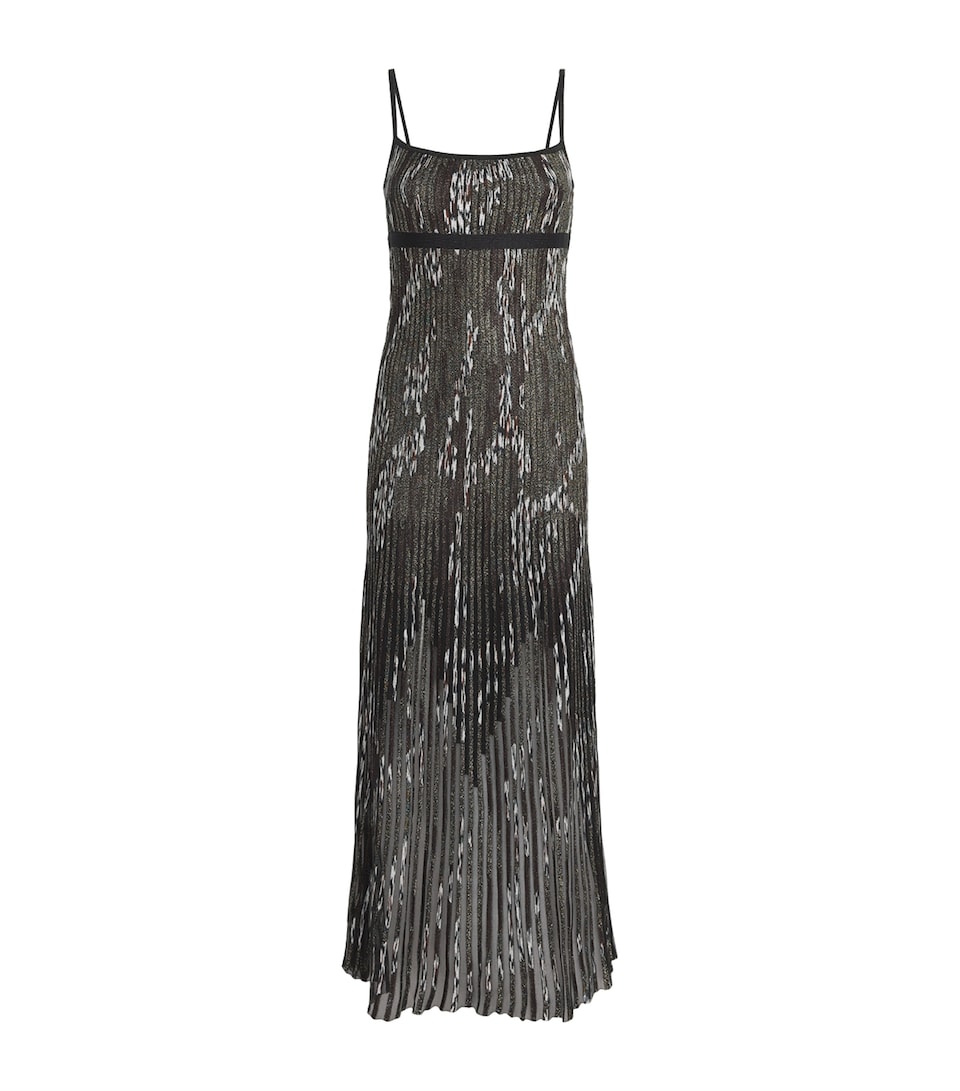 Metallic Ribbed Maxi Dress