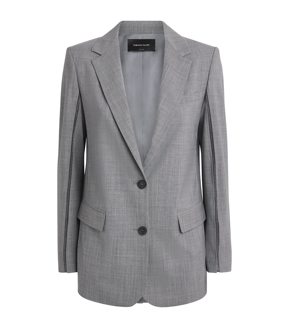 Embellished Wool-Blend Blazer