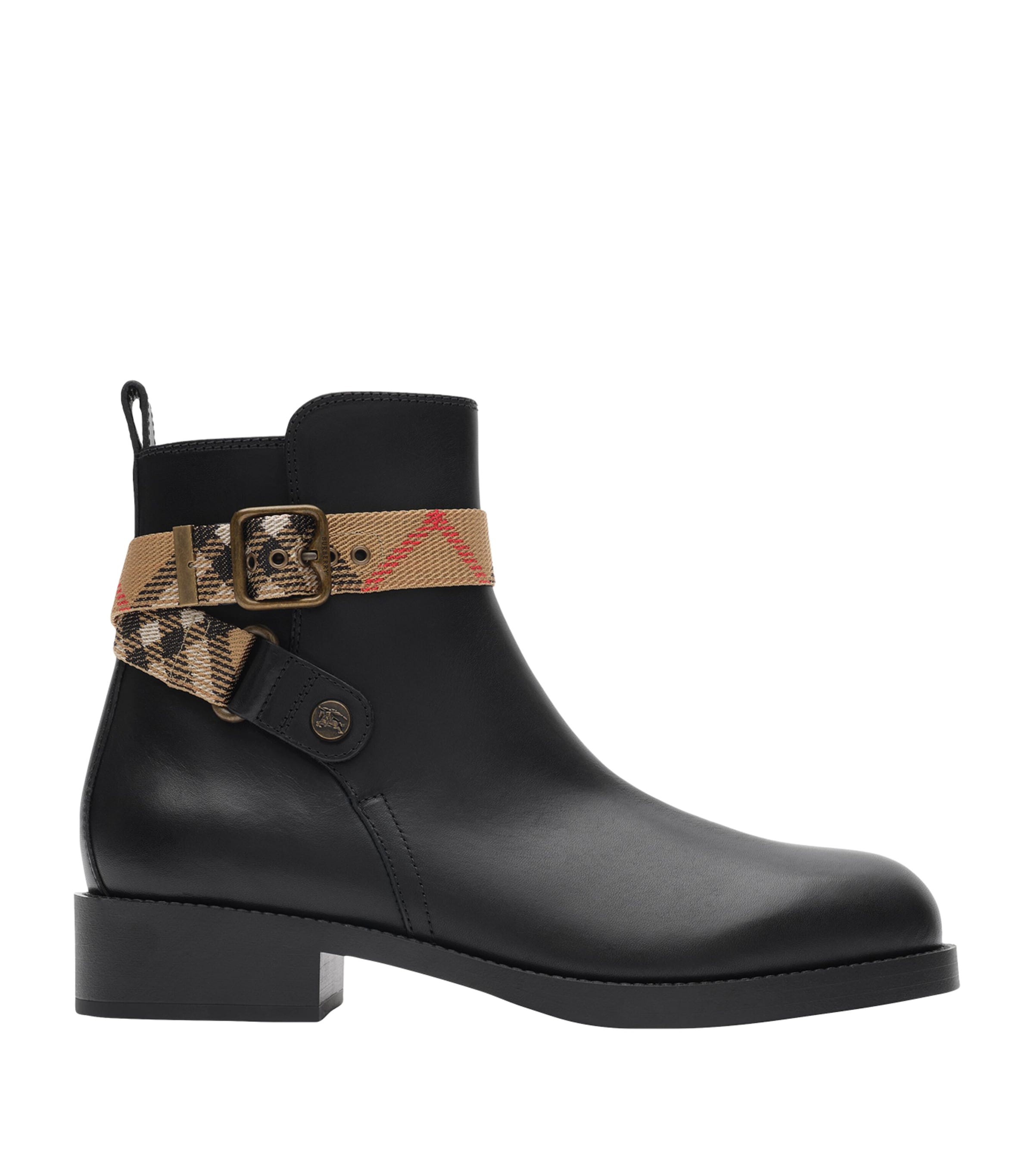 Burberry Leather Huntley Ankle Boots Black
