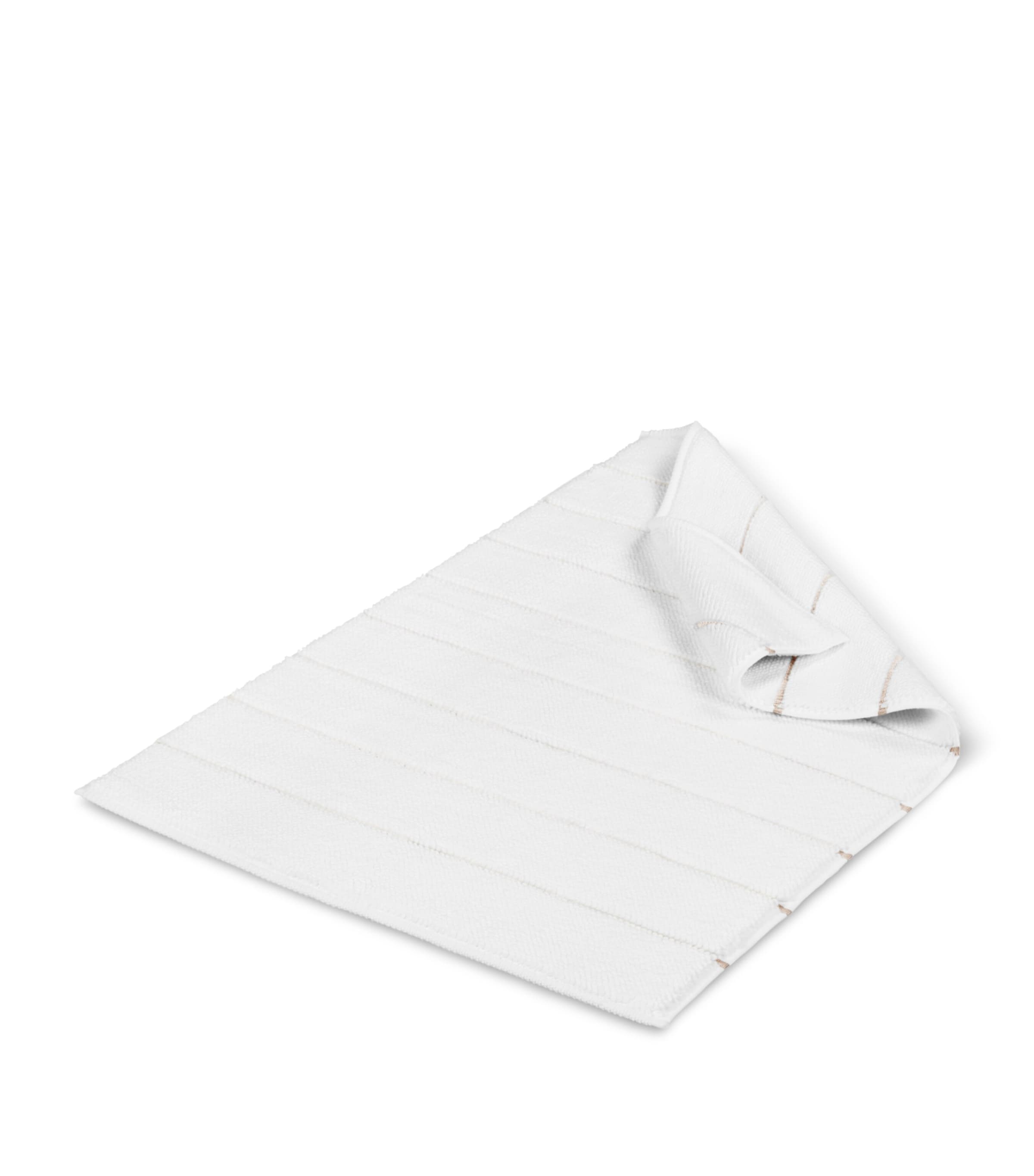 Hamam Organic Cotton Cozy Bath Mat (60cm x 95cm) White/roasted Almond