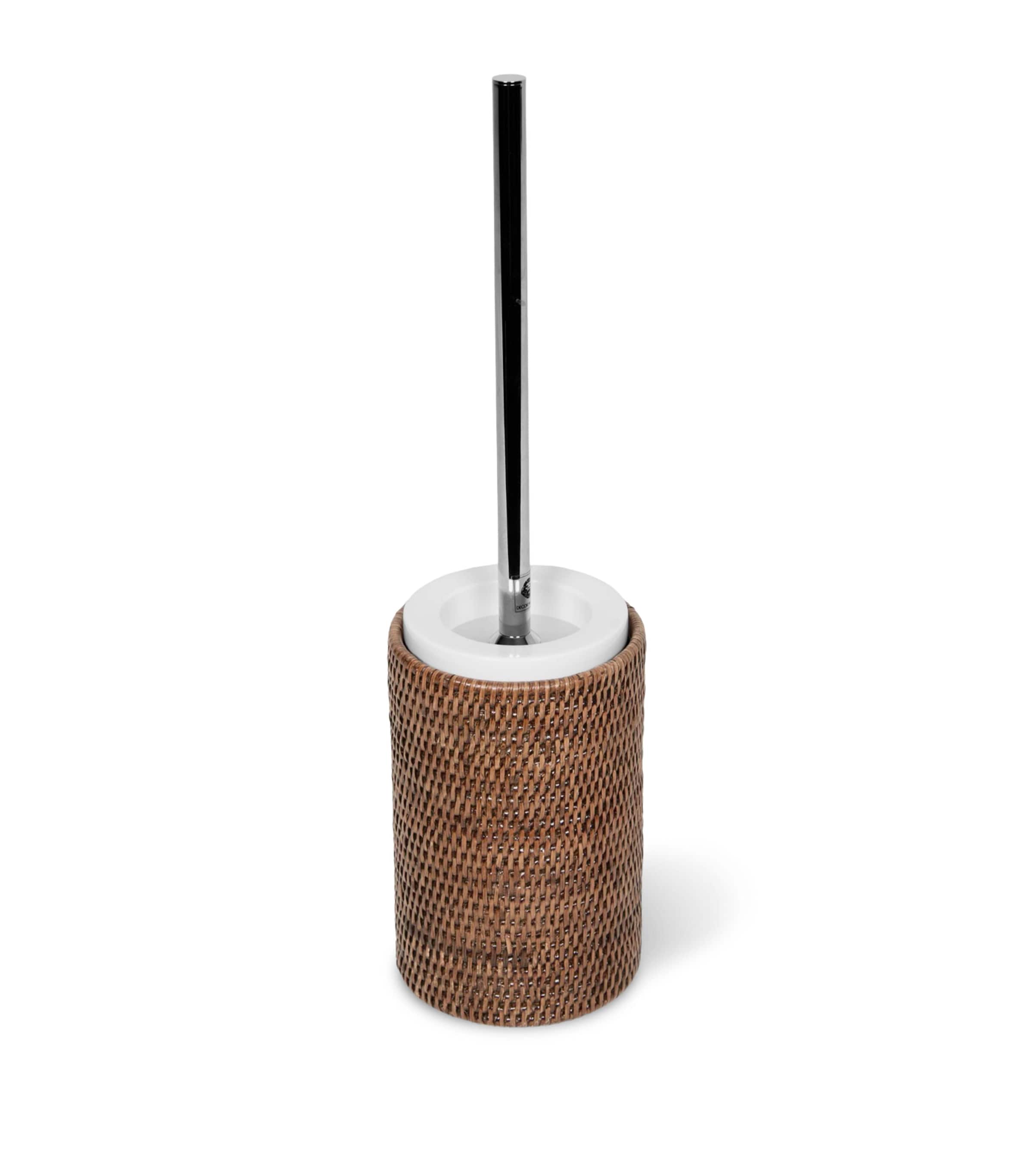 Decor Walther Rattan-Porcelain Toilet Brush Holder Set (47cm) Rattan Light