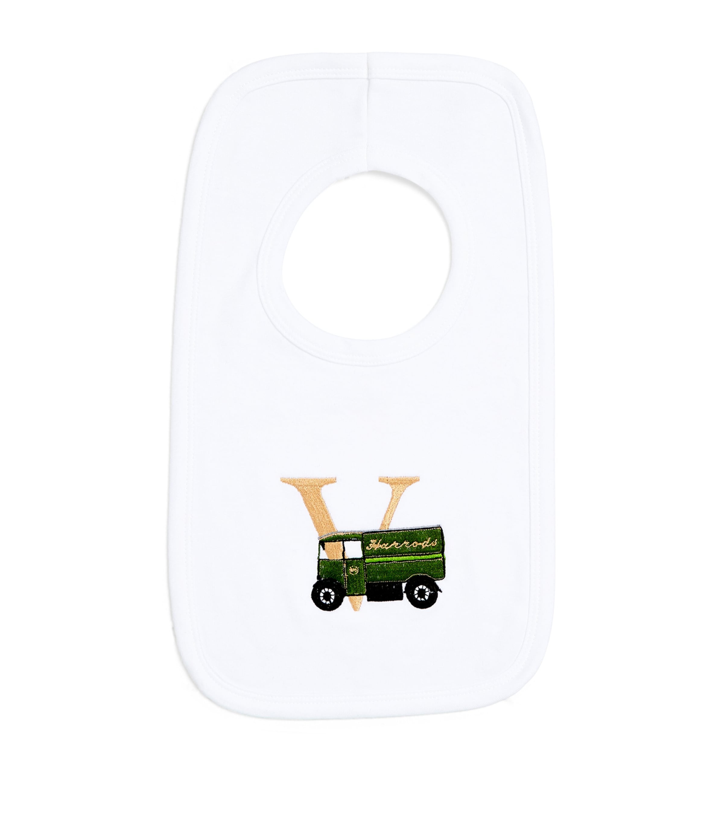 PAINT MY DREAMS Cotton 'V' Monogram Bib White