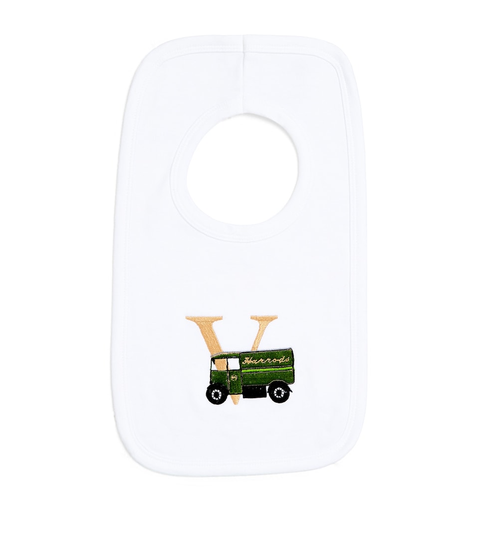 PAINT MY DREAMS Cotton 'V' Monogram Bib White