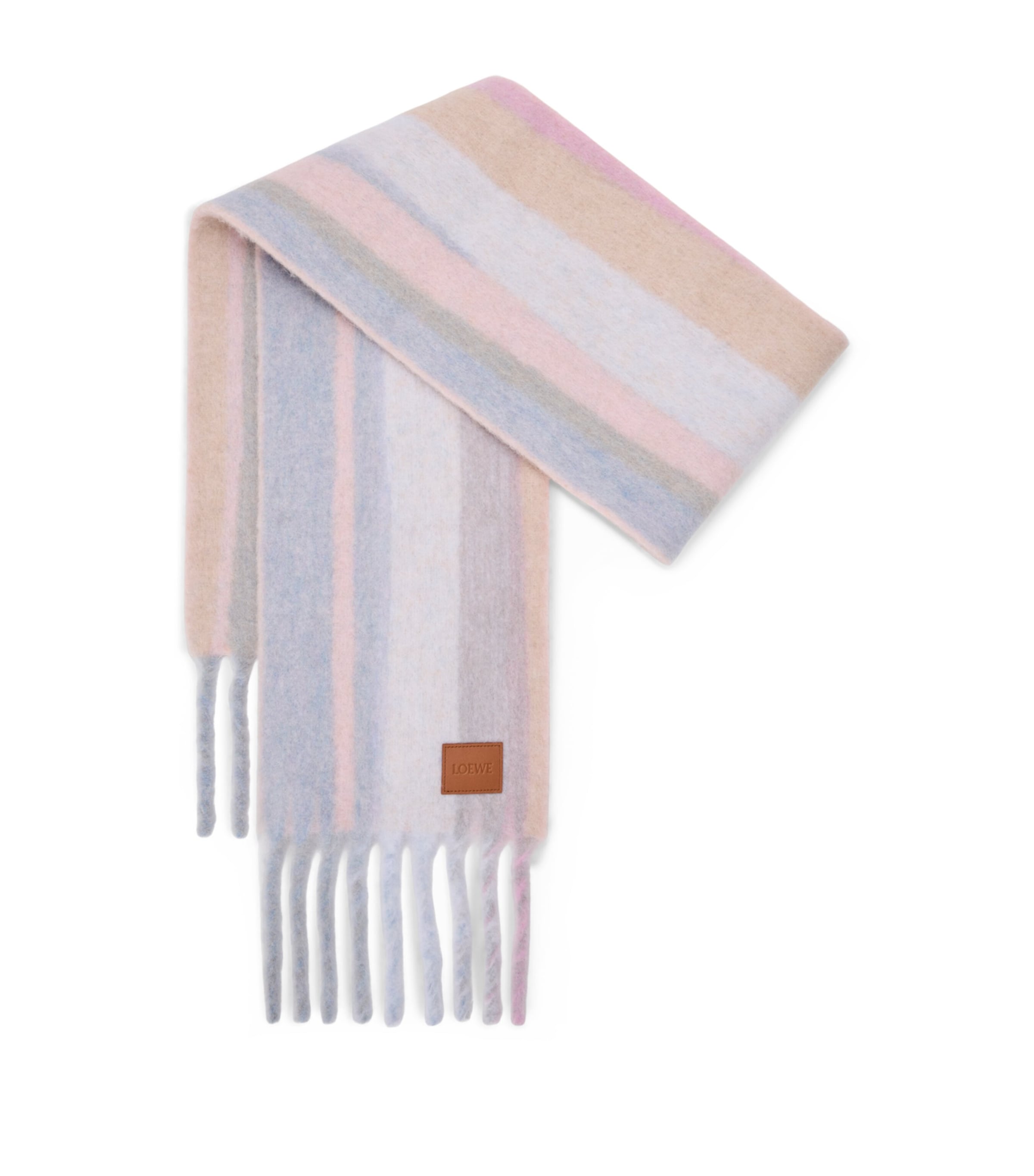 Alpaca-Wool-Blend Jacquard Stripe Scarf