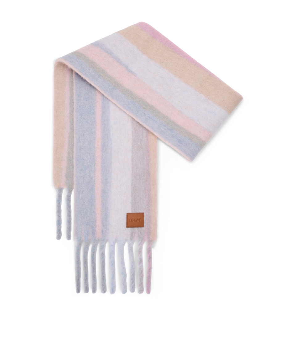 Alpaca-Wool-Blend Jacquard Stripe Scarf