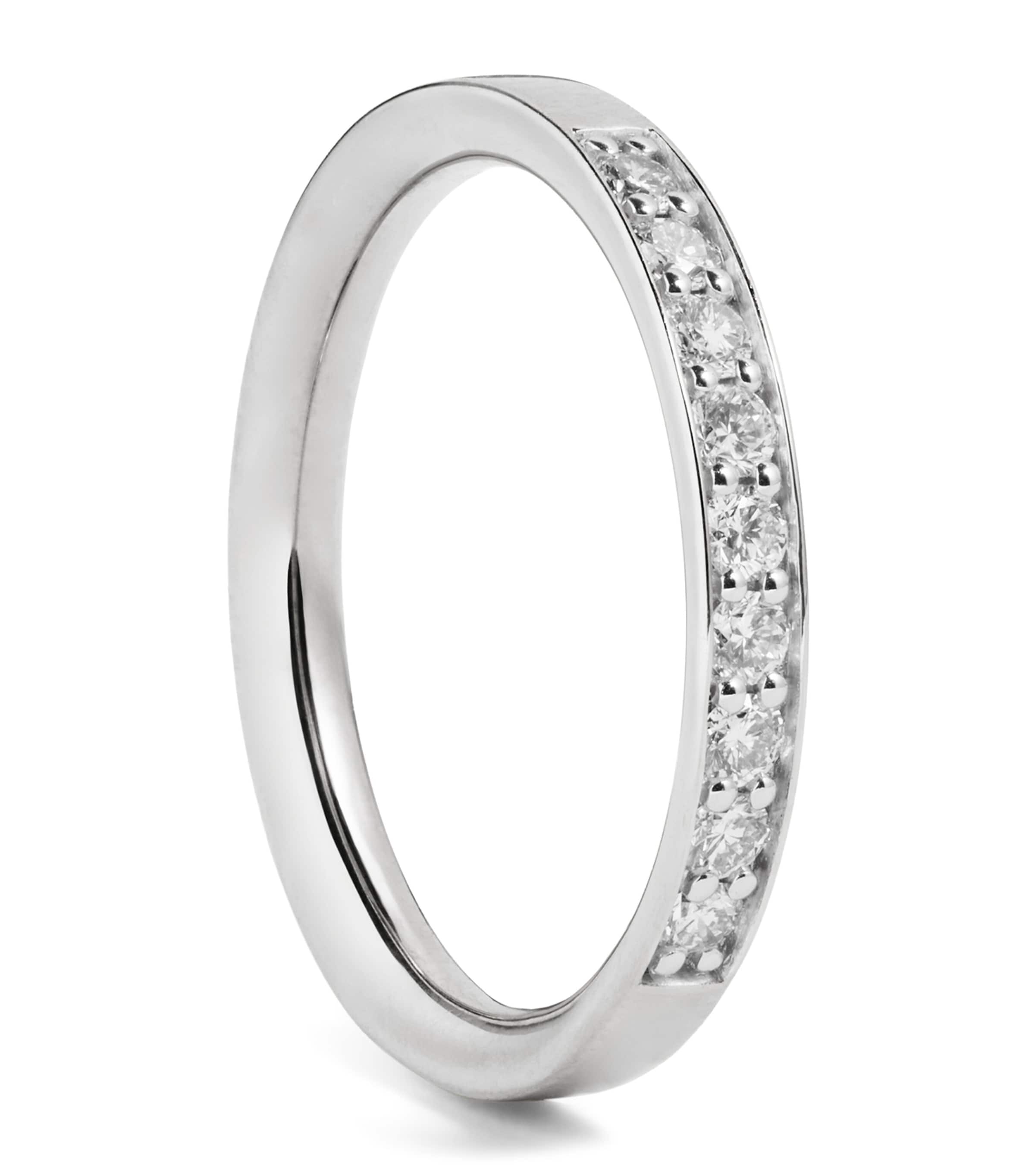 Monica Vinader Sterling Silver and Diamond Essential Ring Silver/diamond