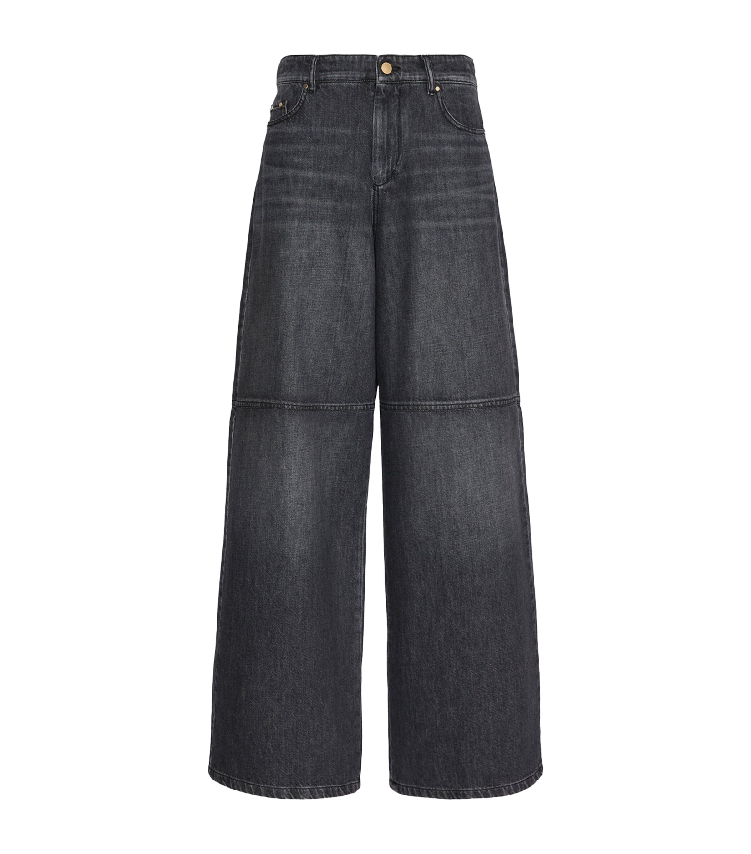 Max Mara Womens Wide-Leg Jeans Black